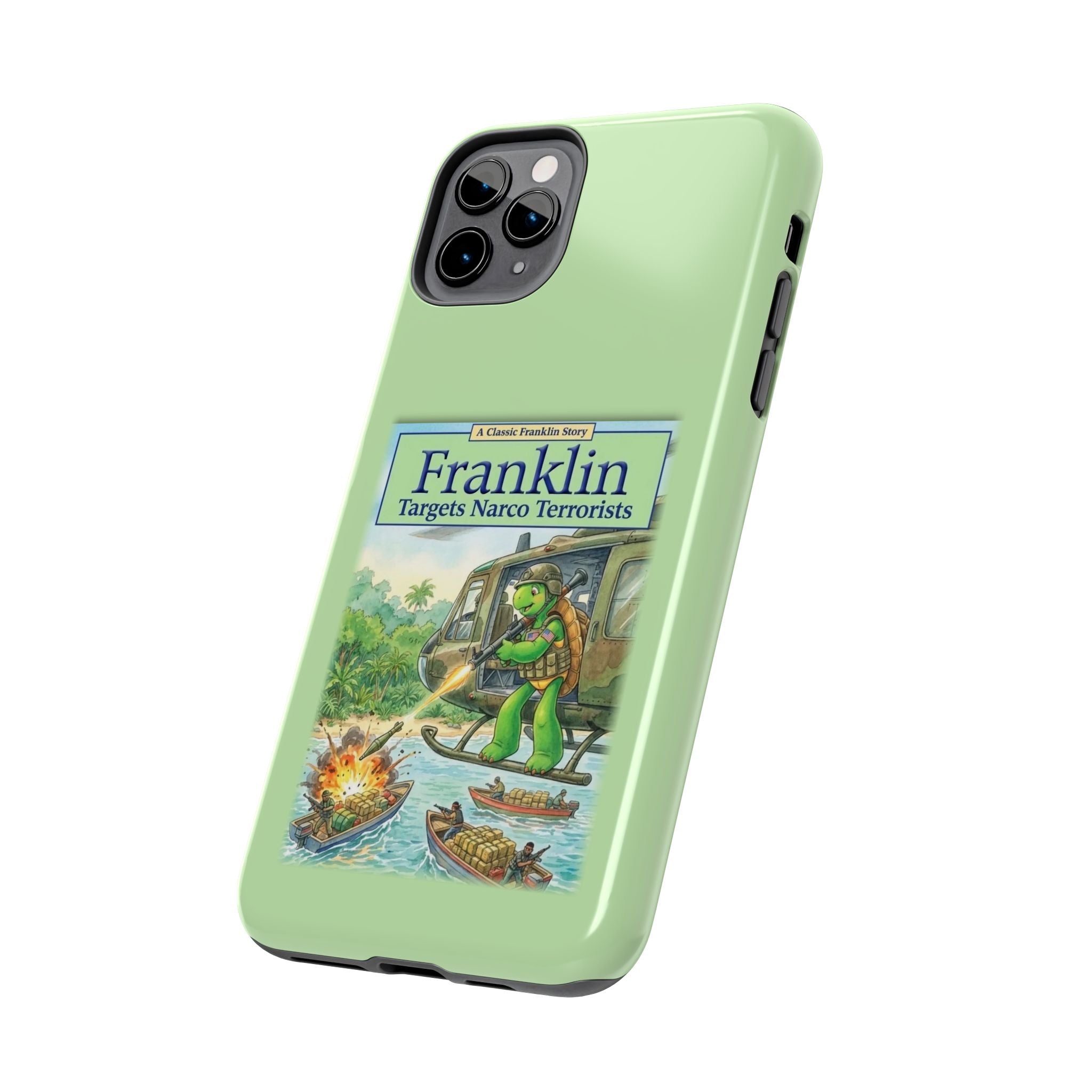 Franklin Targets Narco Terrorists Phone Case | Retro Turtle Graphic iPhone & Samsung Cover