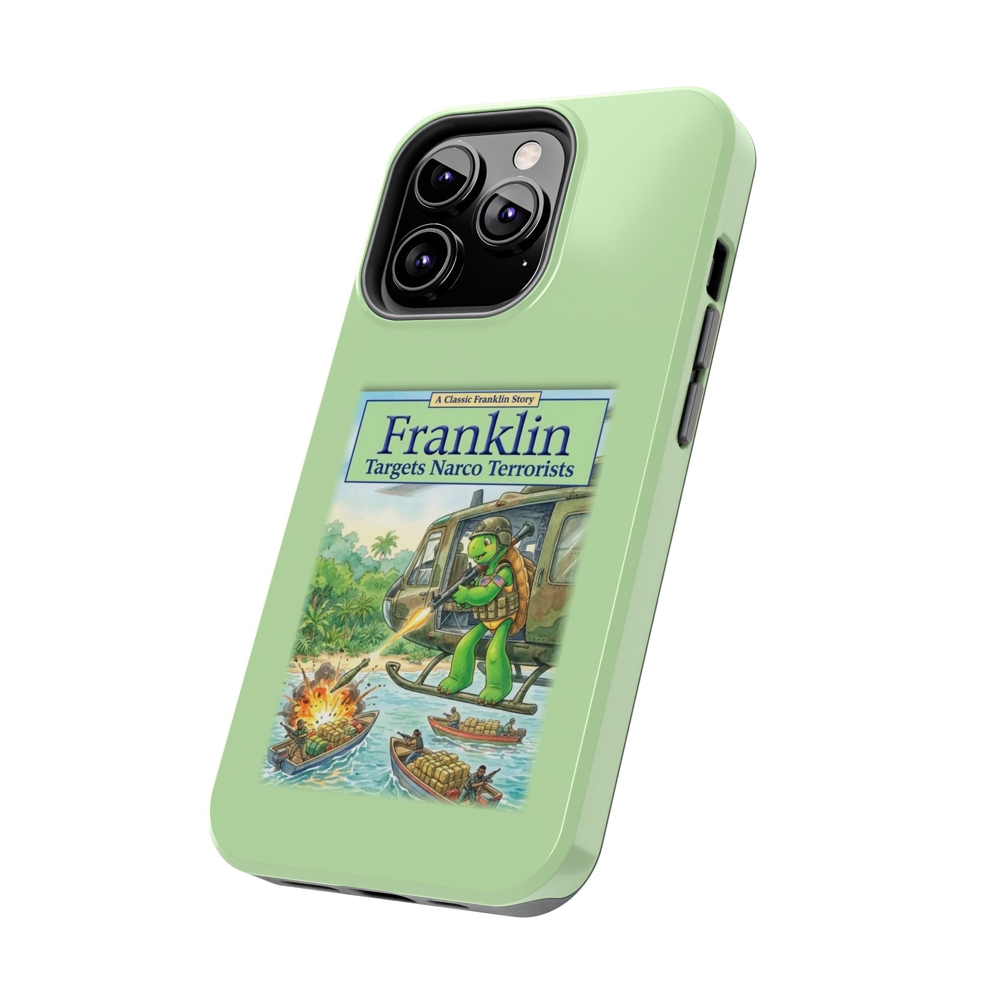 Franklin Targets Narco Terrorists Phone Case | Retro Turtle Graphic iPhone & Samsung Cover