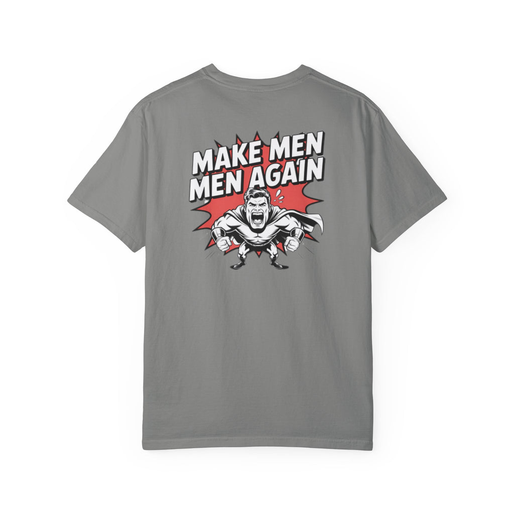 Make Men Men Again T-Shirt | Retro Comic Muscle Guy | Masculinity Graphic Tee