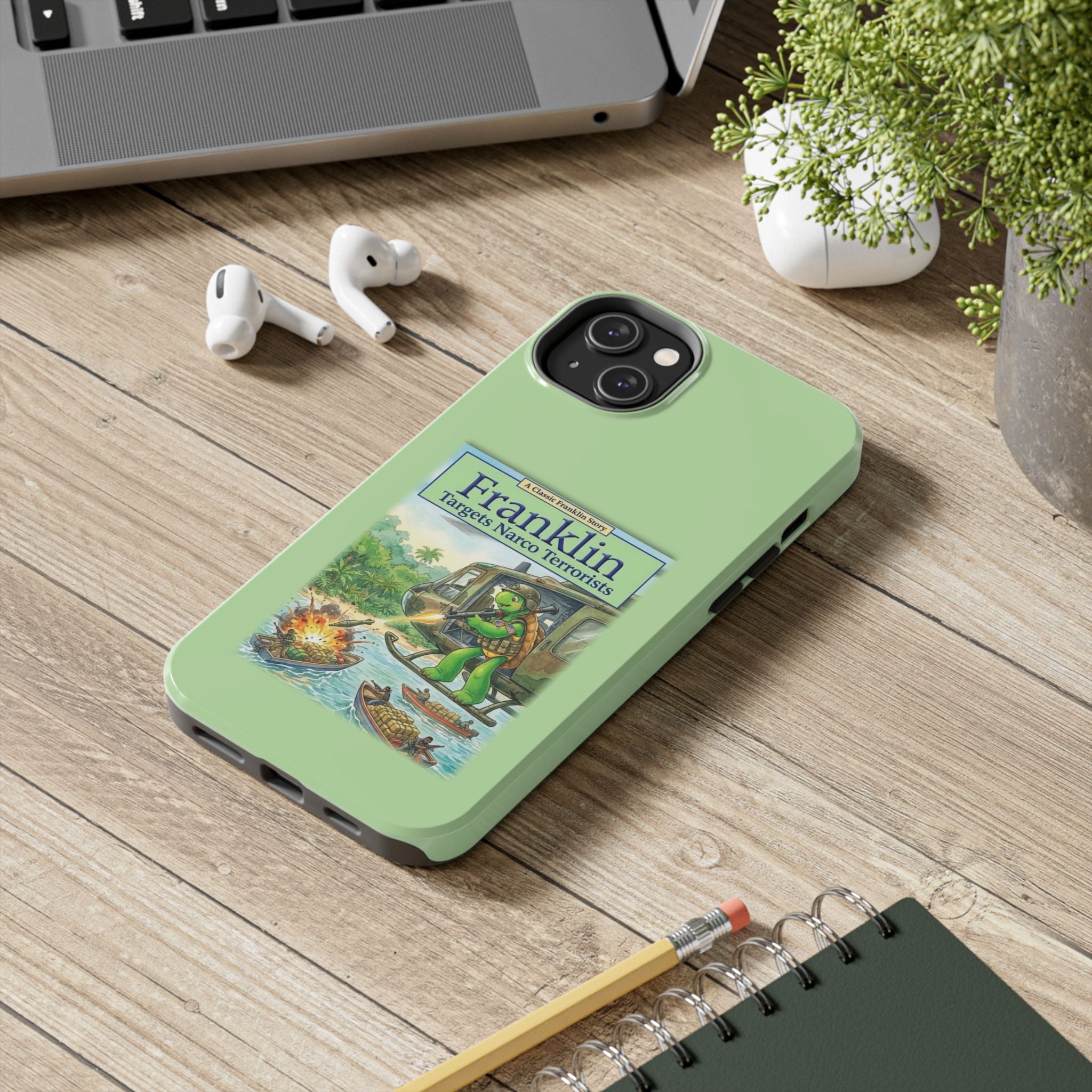 Franklin Targets Narco Terrorists Phone Case | Retro Turtle Graphic iPhone & Samsung Cover