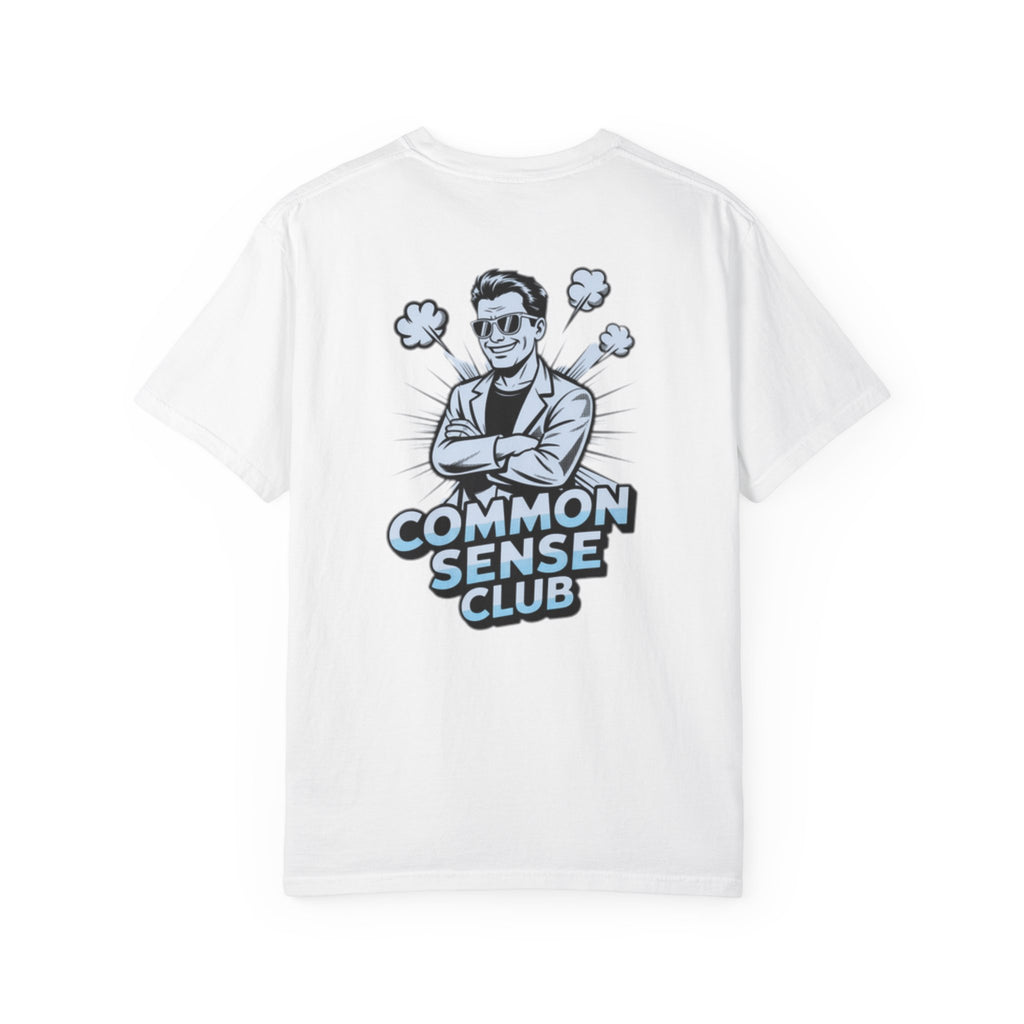 Common Sense Club T-Shirt | Funny Conservative Graphic Tee | Retro Man Illustration Anti-Woke Streetwear Shirt