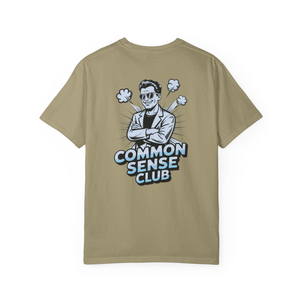 Common Sense Club T-Shirt | Funny Conservative Graphic Tee | Retro Man Illustration Anti-Woke Streetwear Shirt