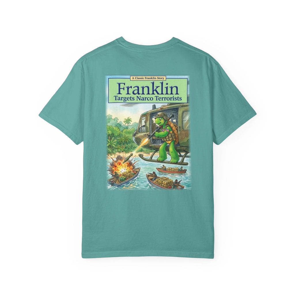 Franklin Targets Narco Terrorists T-Shirt | Retro Storybook Turtle Graphic Tee