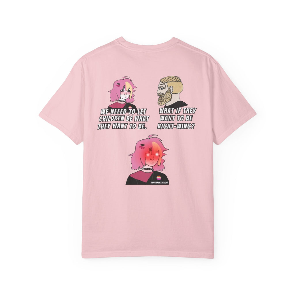 Pink-Haired Anime Panel Shirt |T-Shirt, Comic Art Back Print