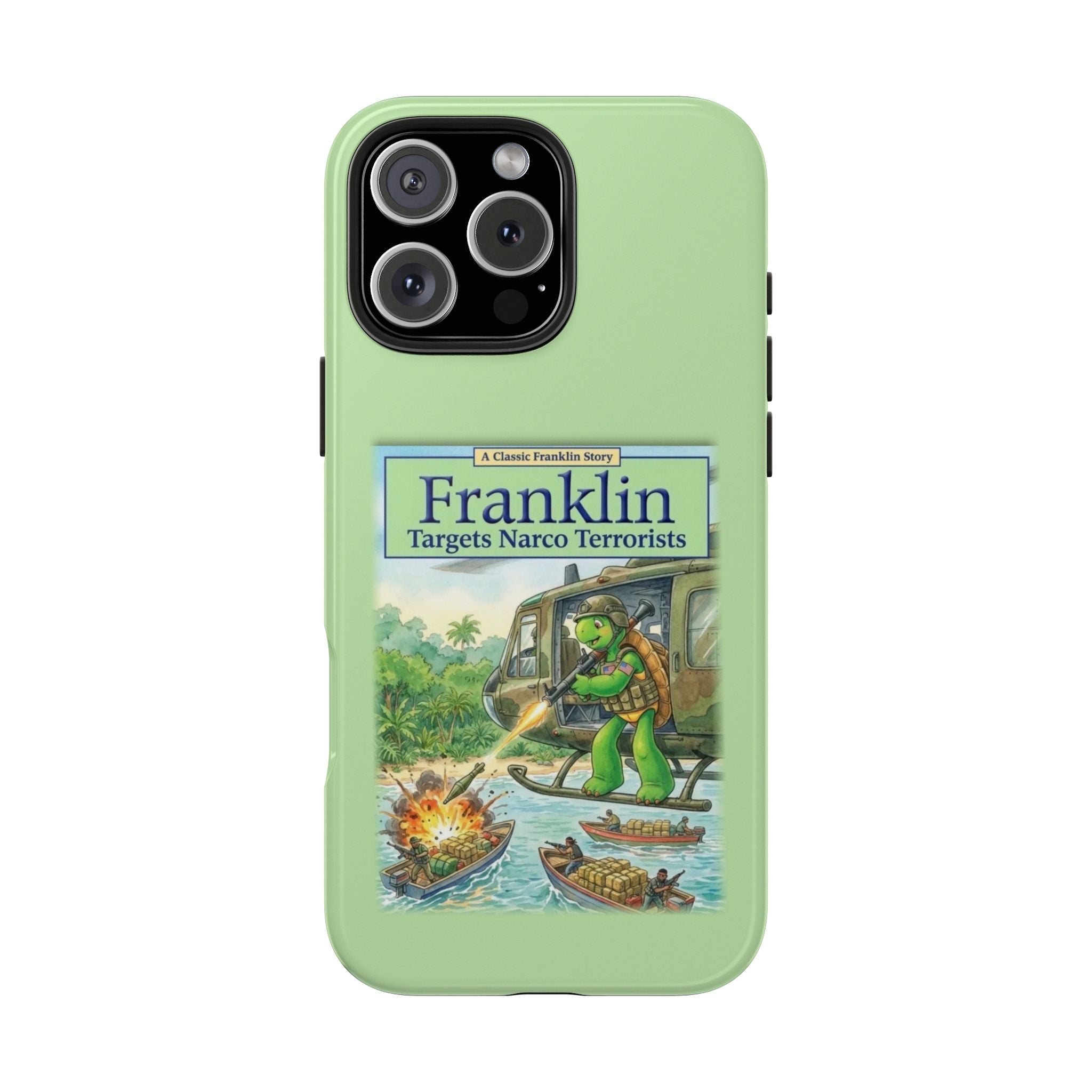 Franklin Targets Narco Terrorists Phone Case | Retro Turtle Graphic iPhone & Samsung Cover