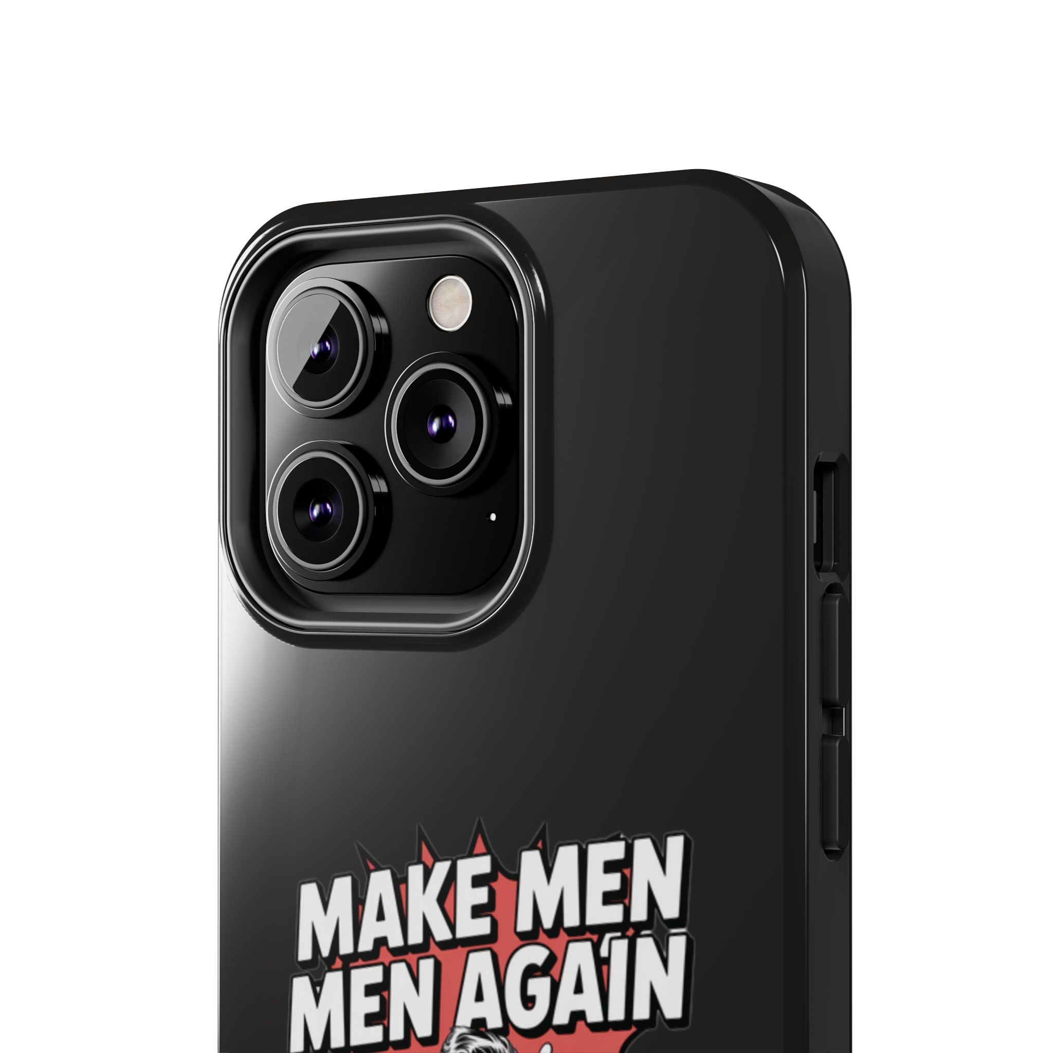 Make Men Men Again Case | Funny Conservative Retro Comic Muscle Guy Graphic | Pro Masculinity Anti-Woke Right Wing Phone Cover