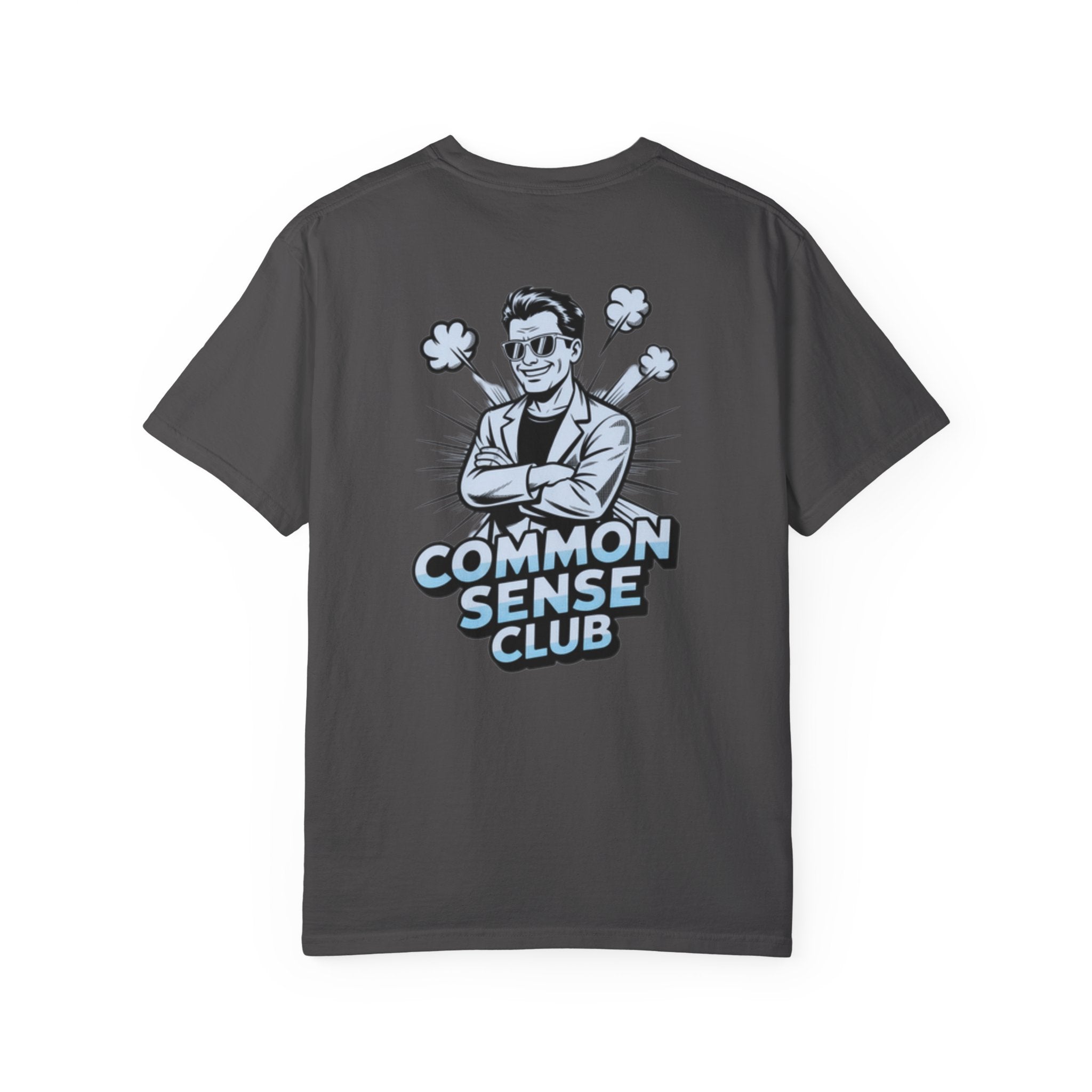 Common Sense Club T-Shirt | Funny Conservative Graphic Tee | Retro Man Illustration Anti-Woke Streetwear Shirt