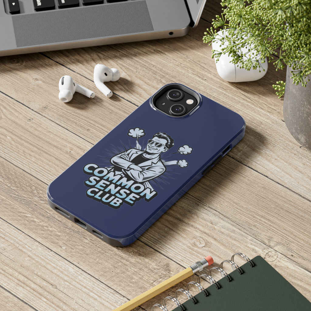 Common Sense Club Phone Case | Funny Conservative iPhone & Samsung Cover | Anti-Woke Retro Illustration Graphic Case
