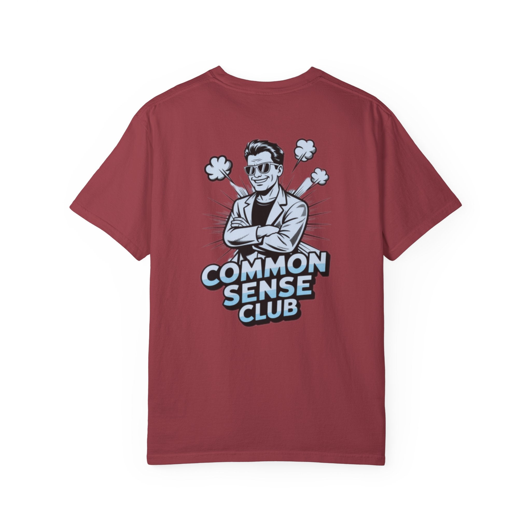 Common Sense Club T-Shirt | Funny Conservative Graphic Tee | Retro Man Illustration Anti-Woke Streetwear Shirt