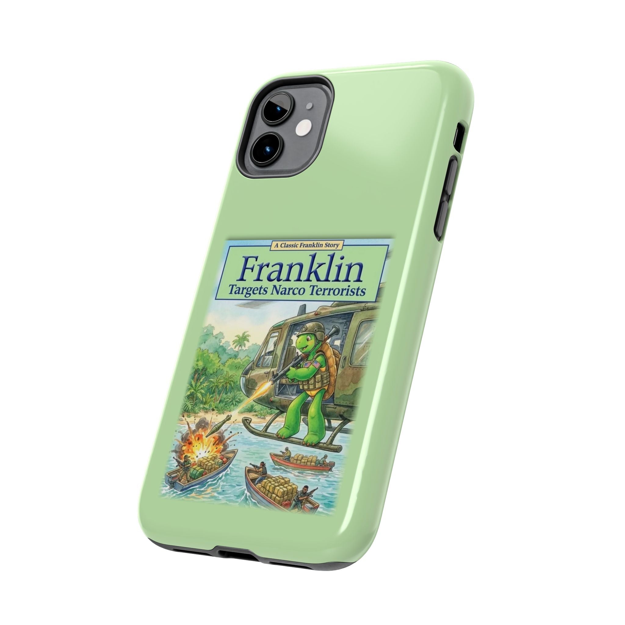 Franklin Targets Narco Terrorists Phone Case | Retro Turtle Graphic iPhone & Samsung Cover