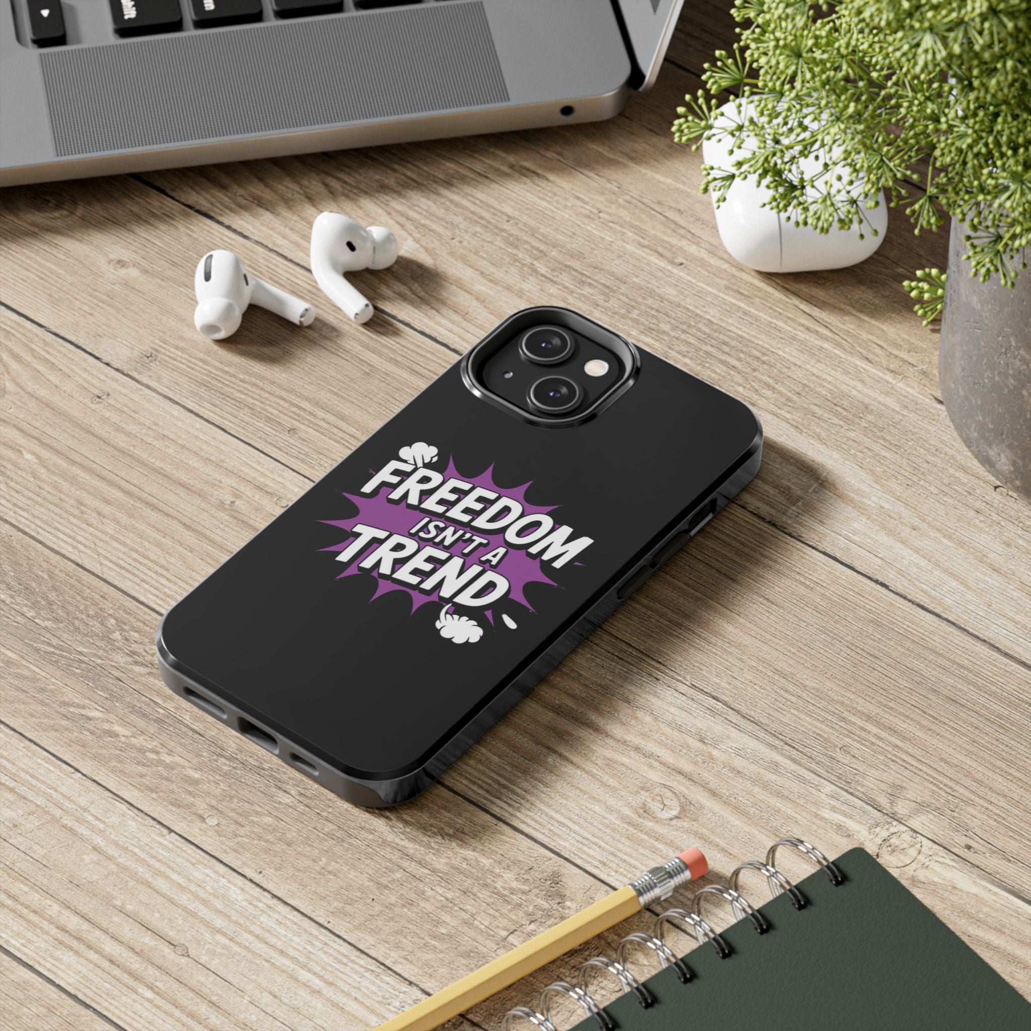 Freedom Isnt a Trend Phone Case | Conservative iPhone & Samsung Cover | Anti-Woke Comic Style Case | Republican Free Speech Accessory