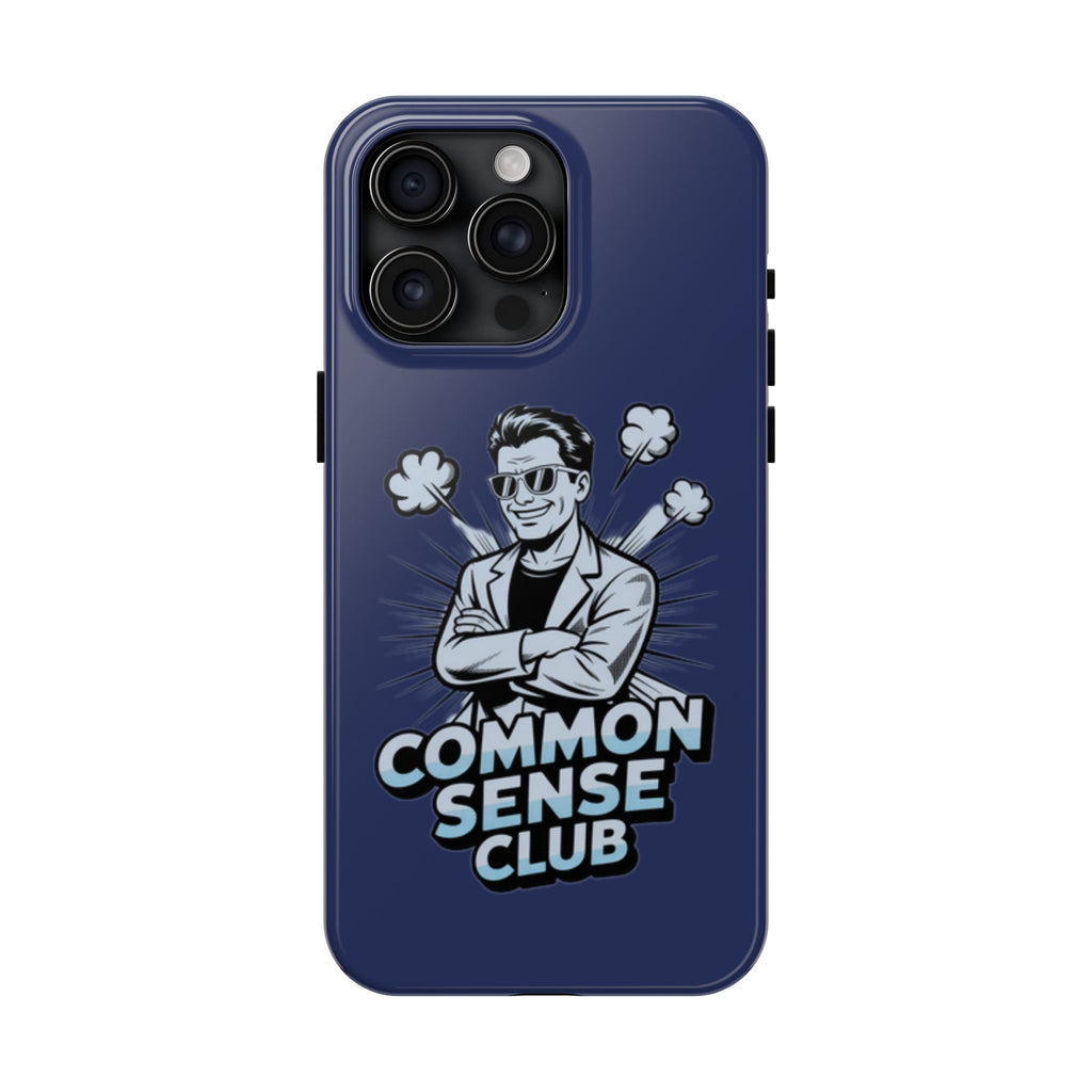 Common Sense Club Phone Case | Funny Conservative iPhone & Samsung Cover | Anti-Woke Retro Illustration Graphic Case