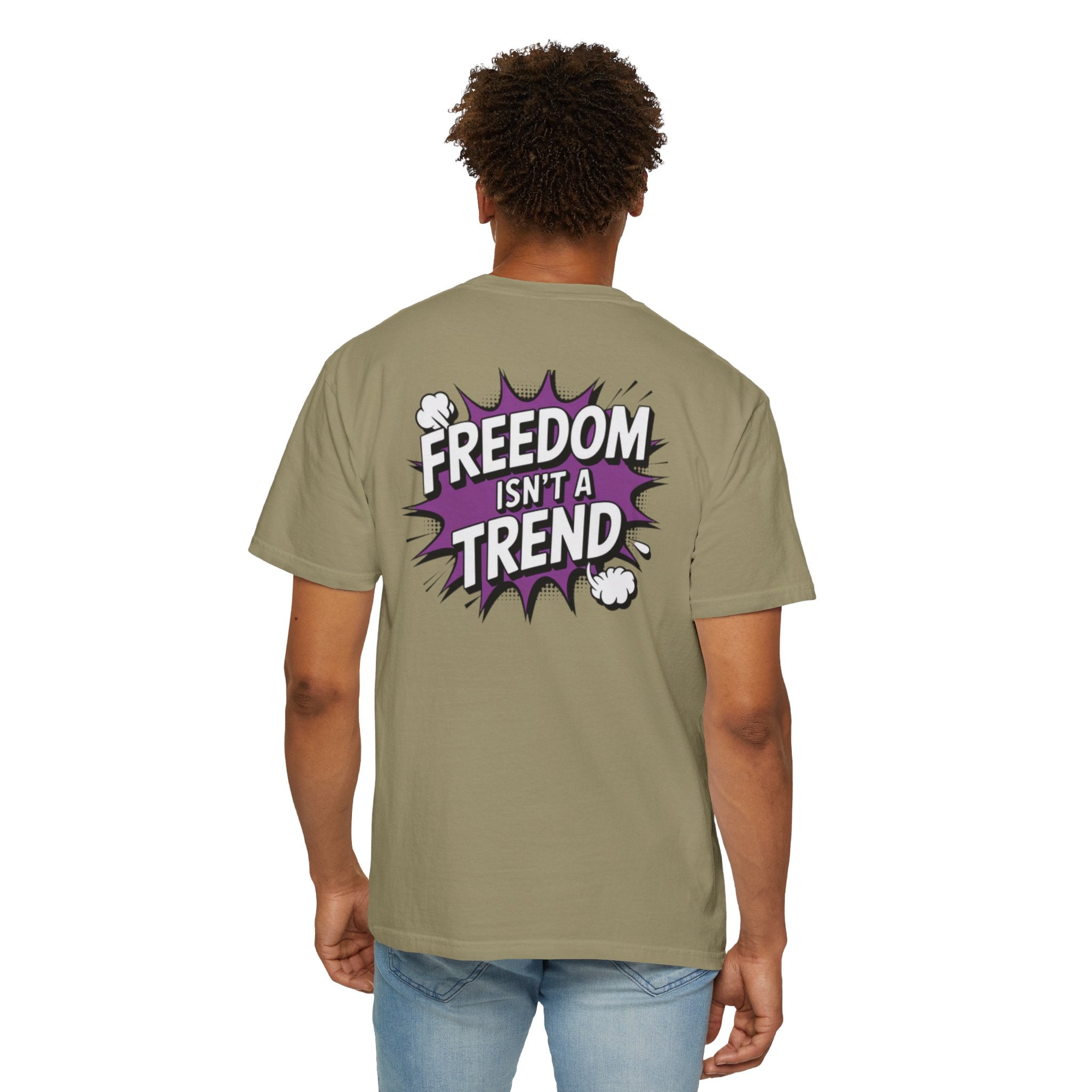 Freedom Isnt a Trend T-Shirt | Retro Comic Speech Bubble Tee | Conservative Freedom Shirt | Anti-Woke Graphic Top for Men & Women