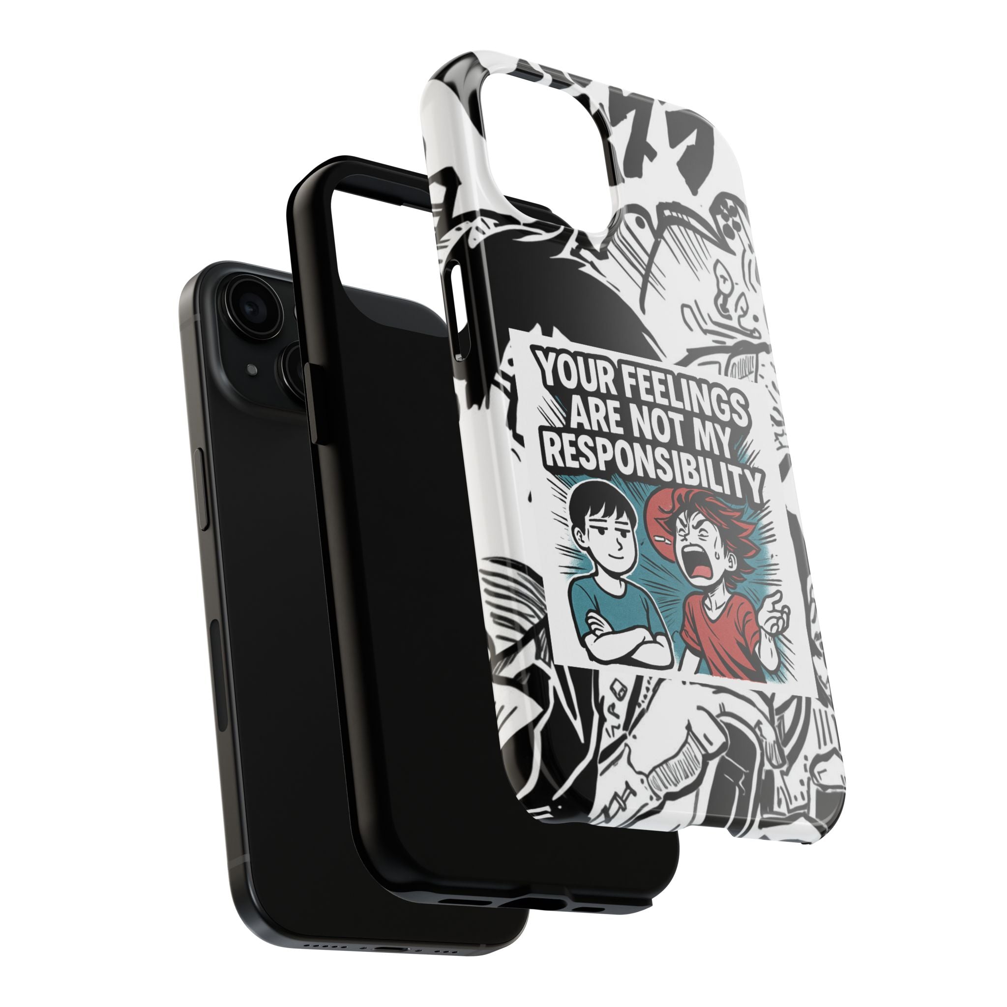 Your Feelings Are Not My Responsibility Phone Case | Funny Conservative Manga Comic iPhone & Samsung Cover