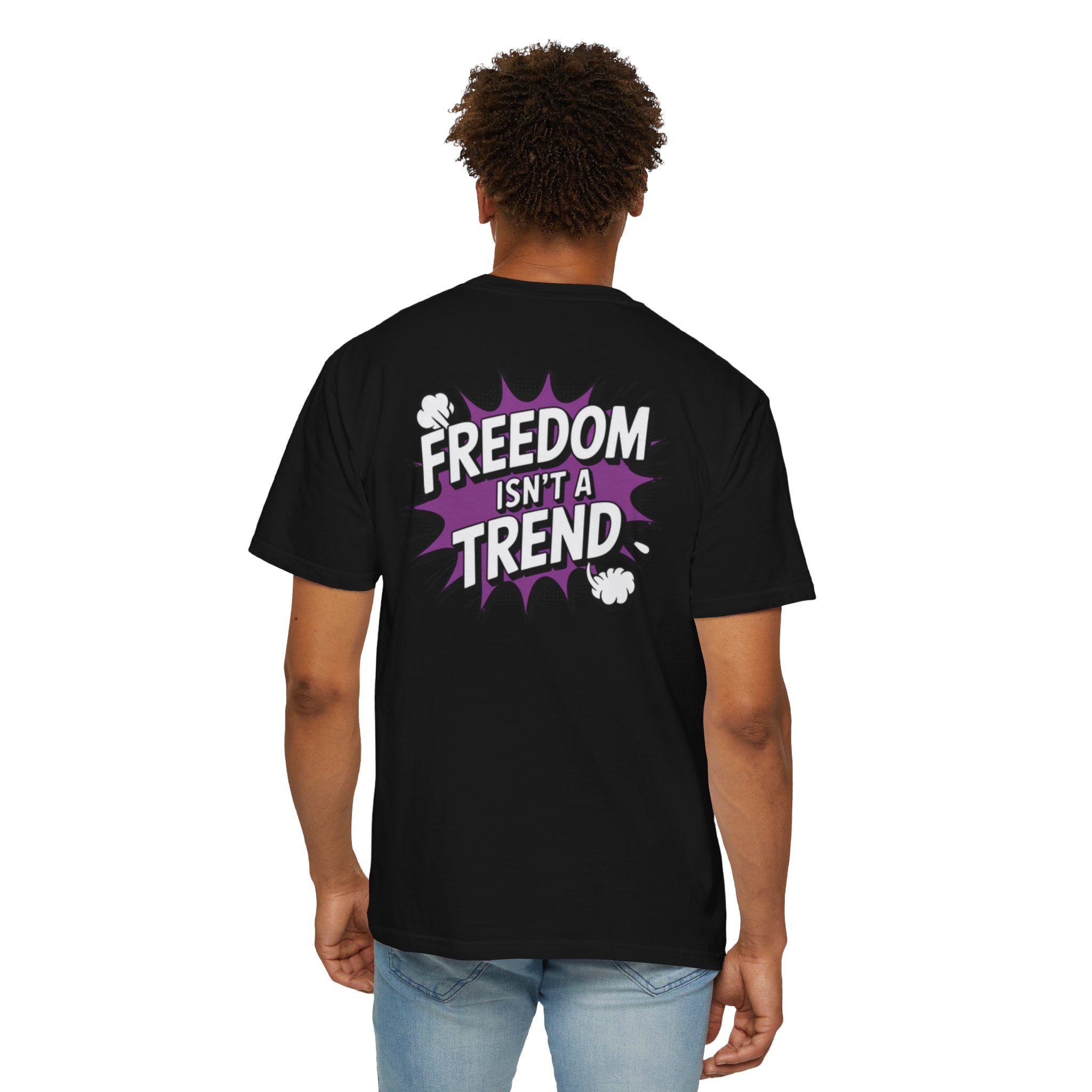 Freedom Isnt a Trend T-Shirt | Retro Comic Speech Bubble Tee | Conservative Freedom Shirt | Anti-Woke Graphic Top for Men & Women