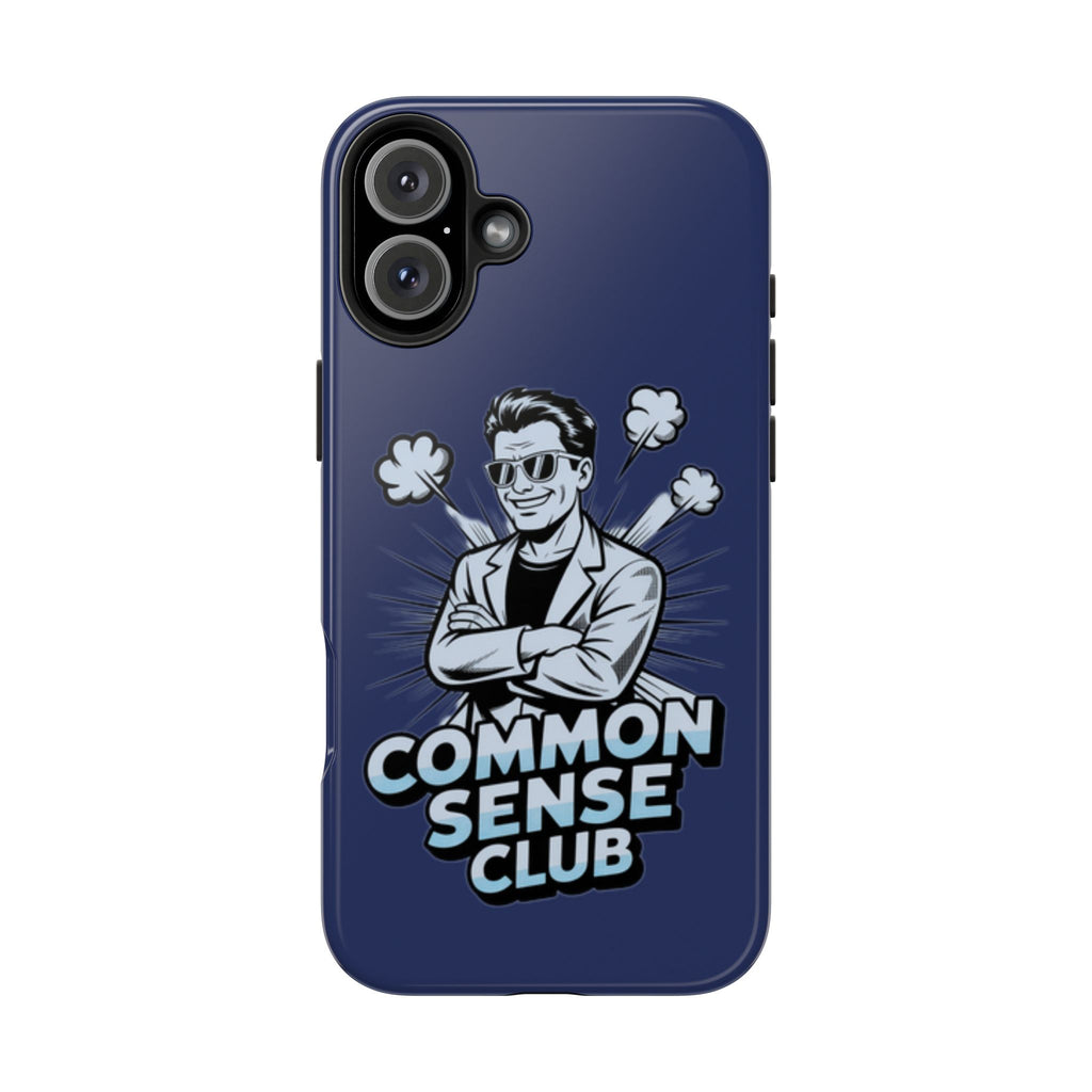 Common Sense Club Phone Case | Funny Conservative iPhone & Samsung Cover | Anti-Woke Retro Illustration Graphic Case