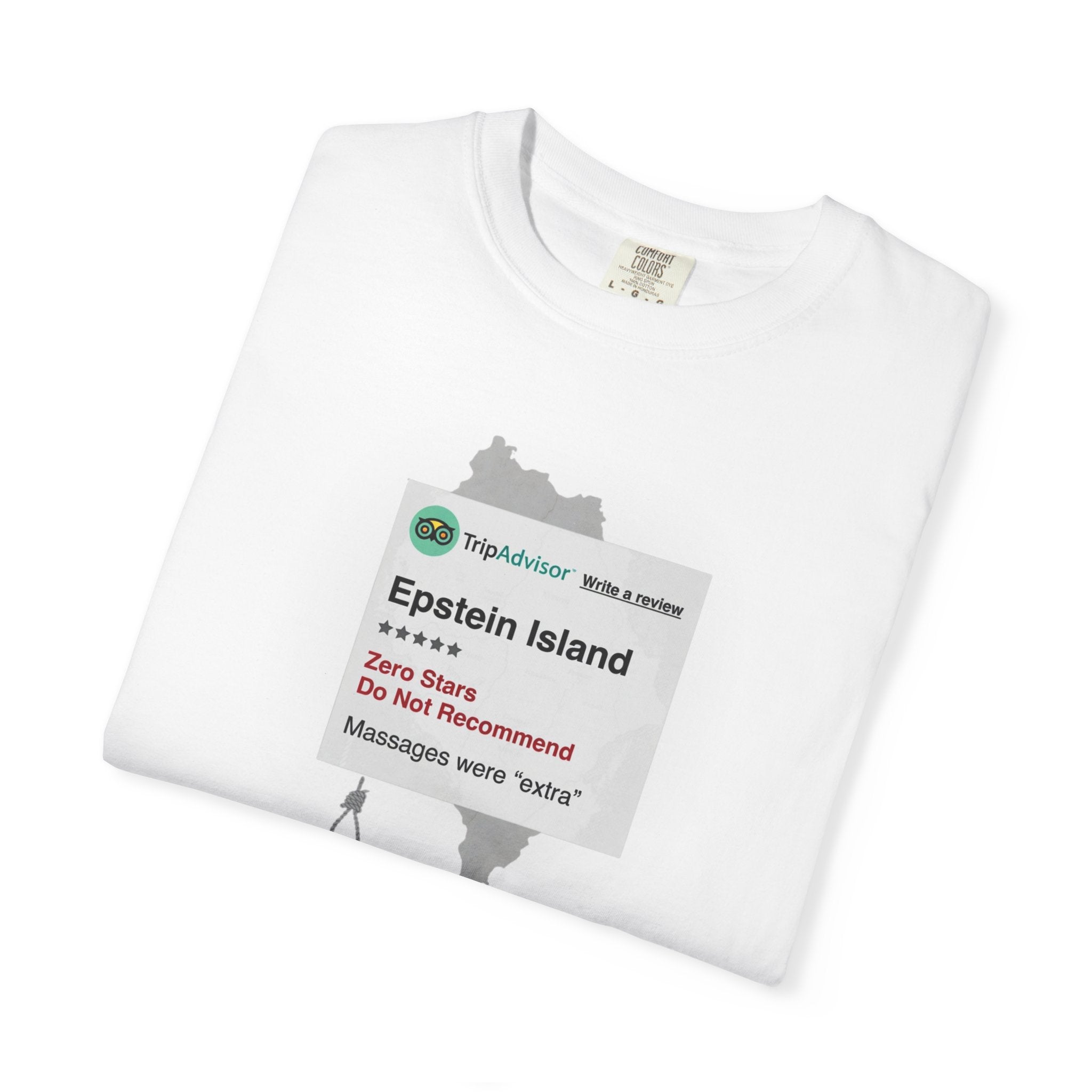 Epstein Island One-Star Review T-Shirt | Political Satire Tee