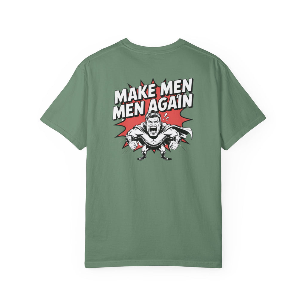 Make Men Men Again T-Shirt | Retro Comic Muscle Guy | Masculinity Graphic Tee