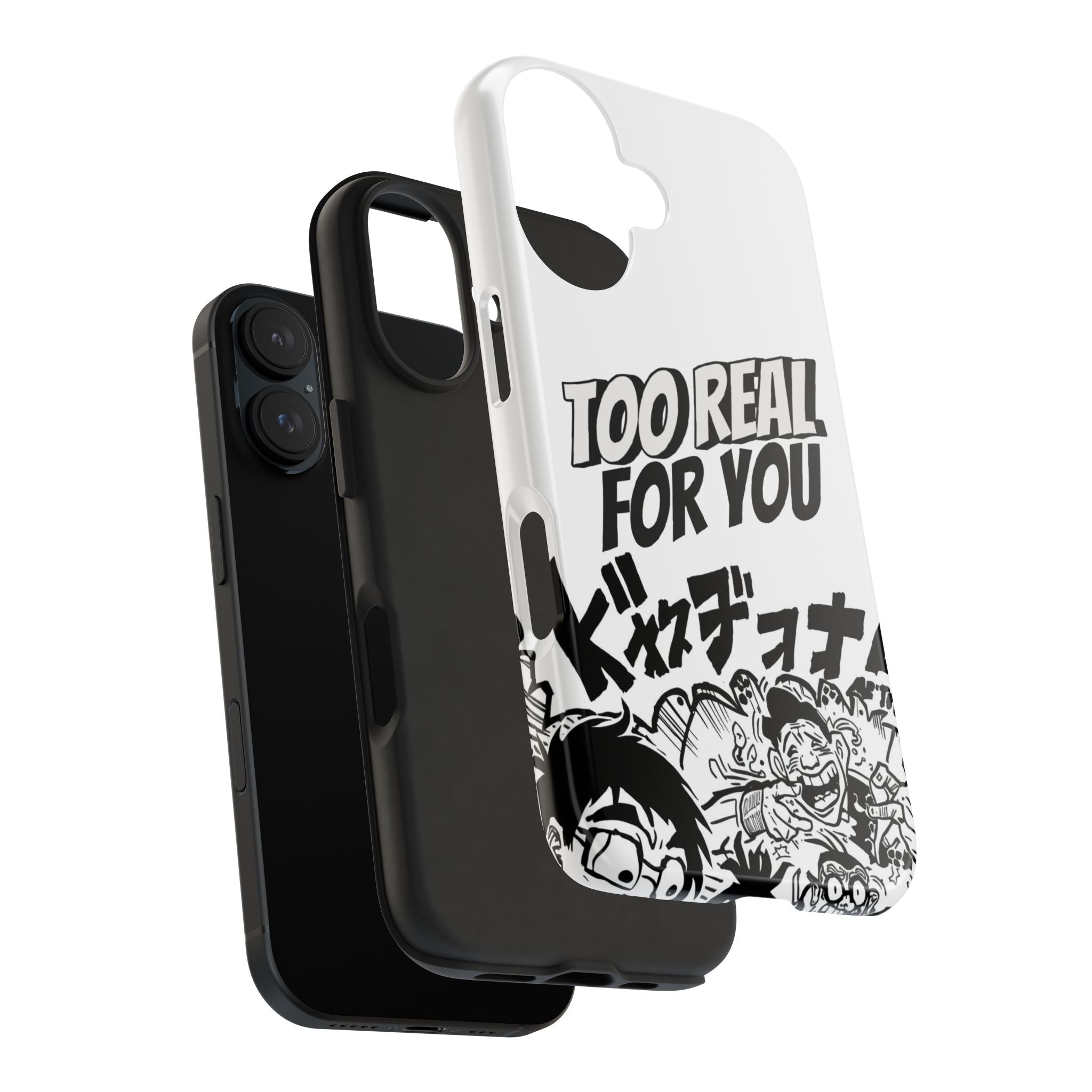 Too Real For You graphic phone case | Manga comic black white iPhone case