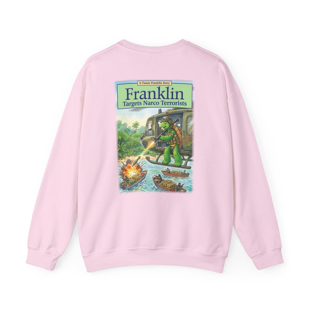 Franklin Targets Narco Terrorists Sweatshirt | Retro Storybook Turtle Crewneck