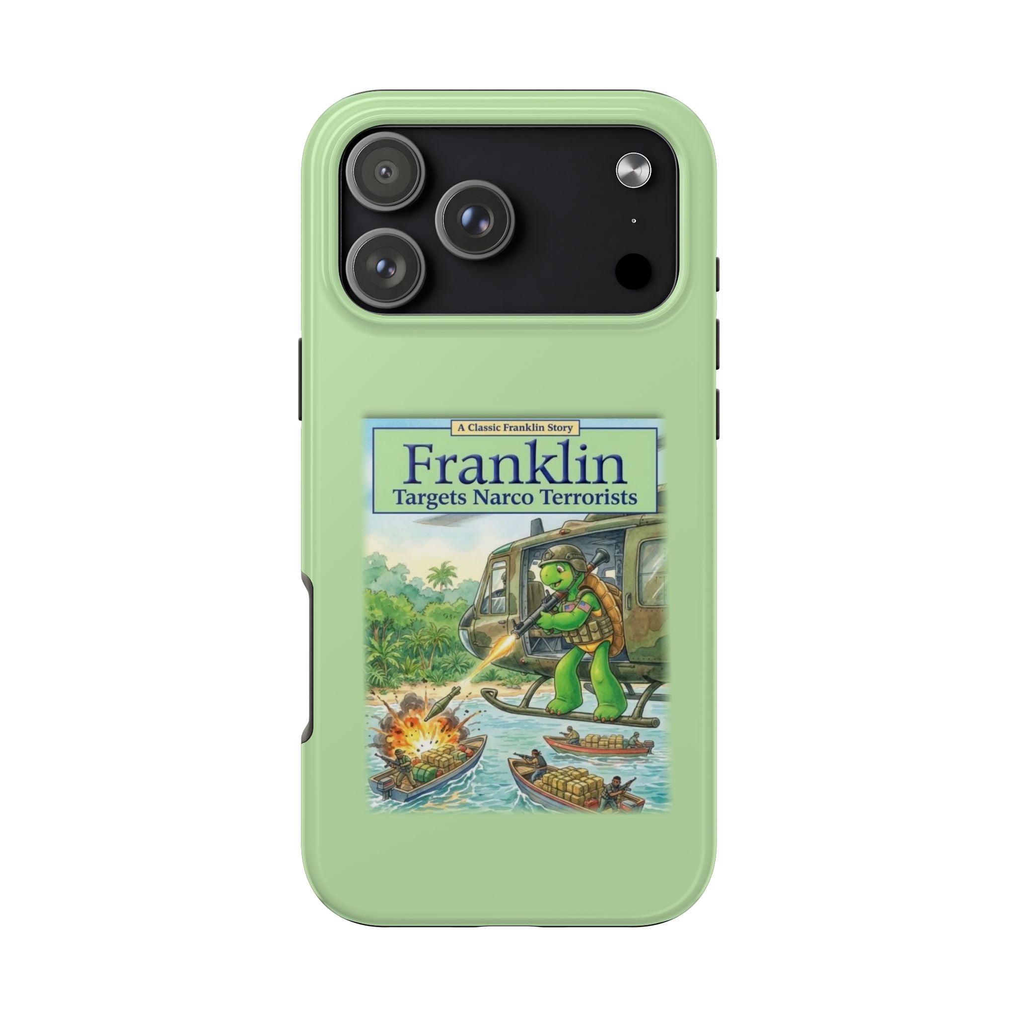 Franklin Targets Narco Terrorists Phone Case | Retro Turtle Graphic iPhone & Samsung Cover