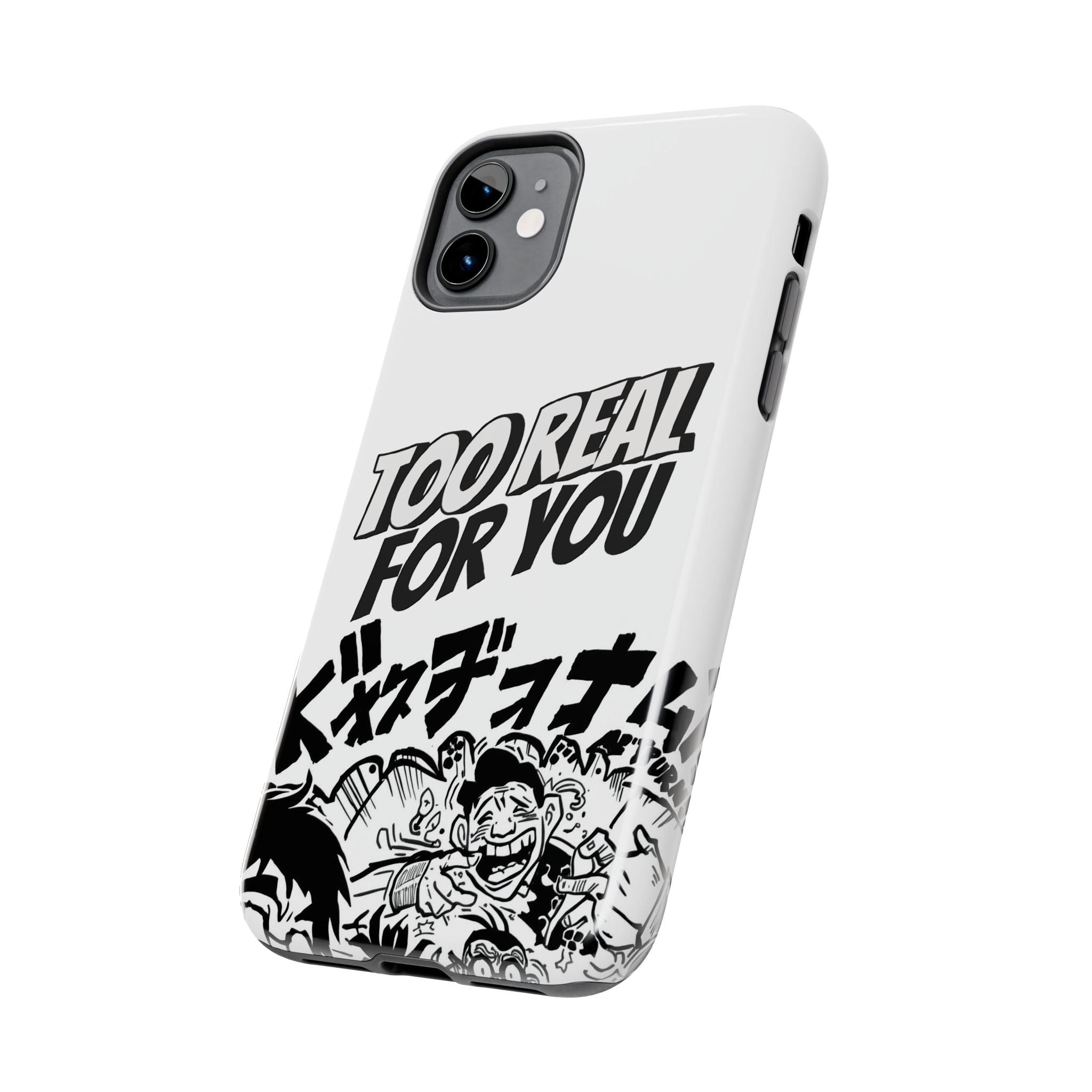 Too Real For You graphic phone case | Manga comic black white iPhone case