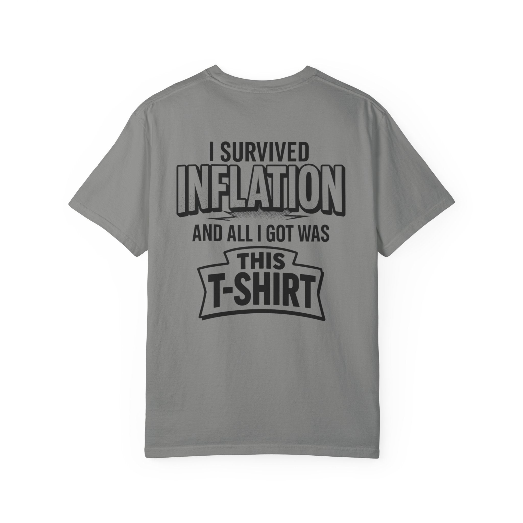 I SURVIVED INFLATION Comfort Colors Tee | Ironic Economic Satire Graphic Shirt