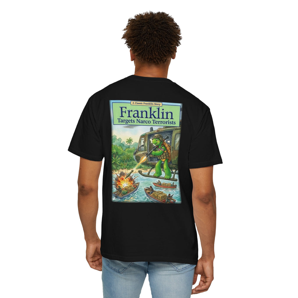 Franklin Targets Narco Terrorists T-Shirt | Retro Storybook Turtle Graphic Tee
