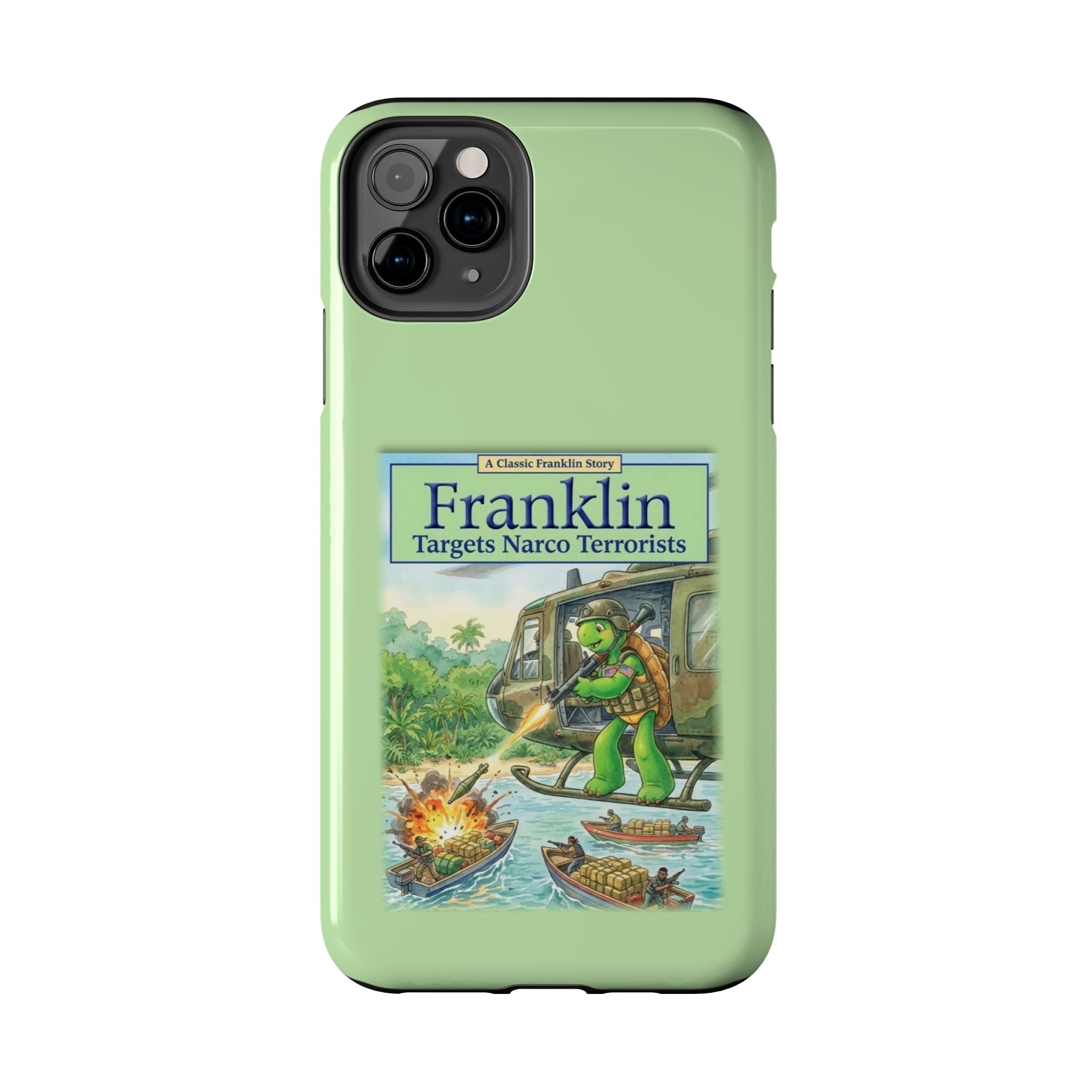 Franklin Targets Narco Terrorists Phone Case | Retro Turtle Graphic iPhone & Samsung Cover