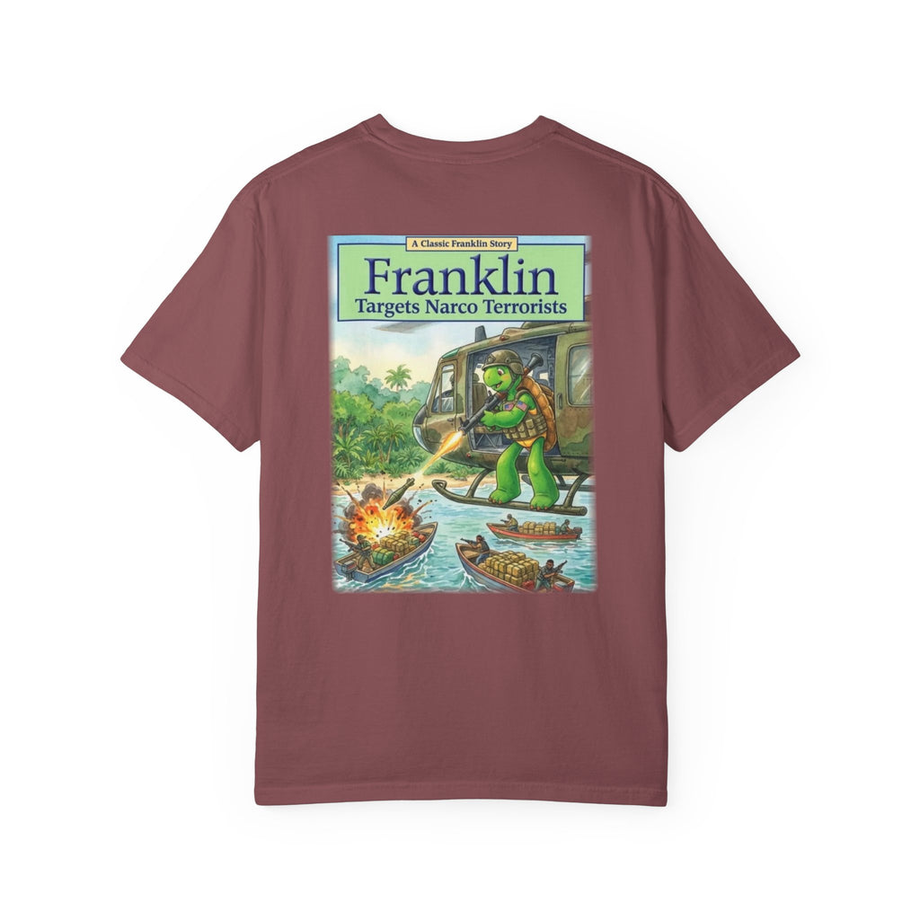 Franklin Targets Narco Terrorists T-Shirt | Retro Storybook Turtle Graphic Tee