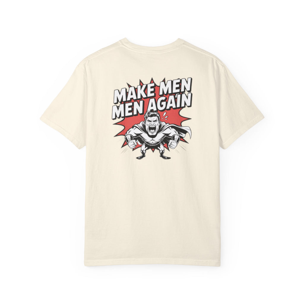 Make Men Men Again T-Shirt | Retro Comic Muscle Guy | Masculinity Graphic Tee