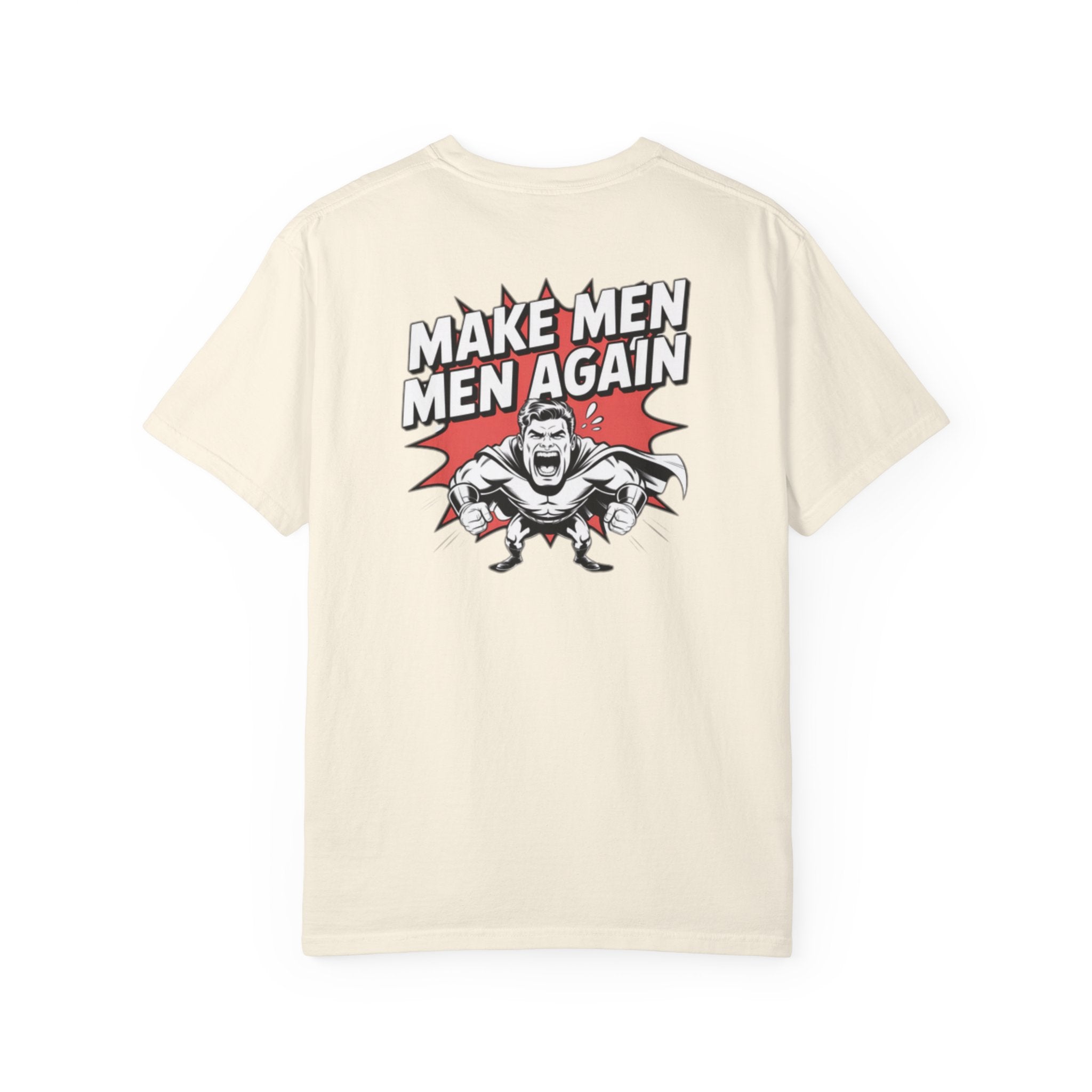 Make Men Men Again T-Shirt | Retro Comic Muscle Guy | Masculinity Graphic Tee