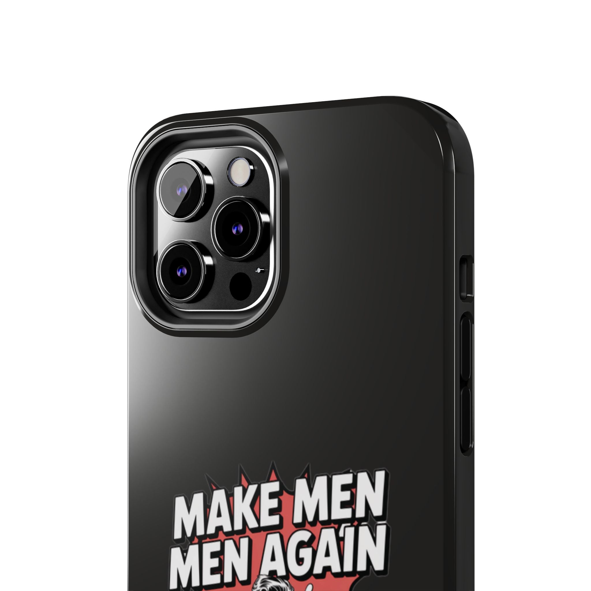 Make Men Men Again Case | Funny Conservative Retro Comic Muscle Guy Graphic | Pro Masculinity Anti-Woke Right Wing Phone Cover