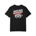 Make Men Men Again T-Shirt | Retro Comic Muscle Guy | Masculinity Graphic Tee