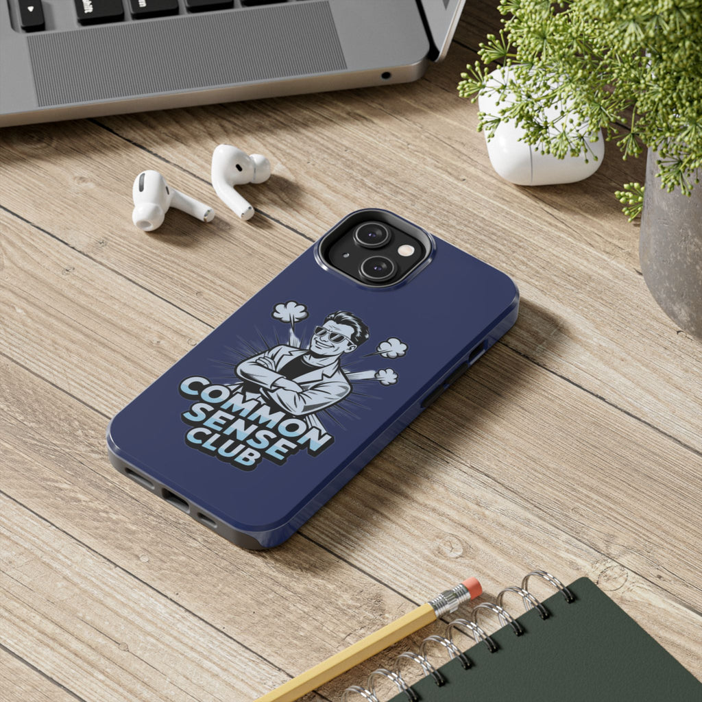 Common Sense Club Phone Case | Funny Conservative iPhone & Samsung Cover | Anti-Woke Retro Illustration Graphic Case