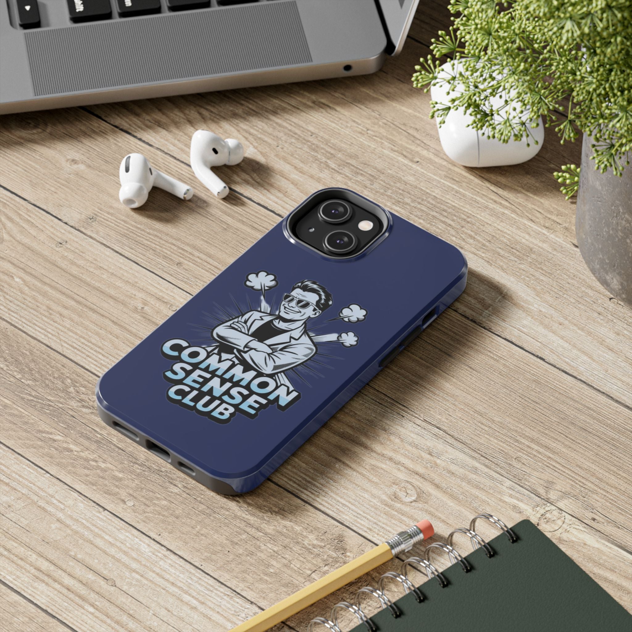 Common Sense Club Phone Case | Funny Conservative iPhone & Samsung Cover | Anti-Woke Retro Illustration Graphic Case
