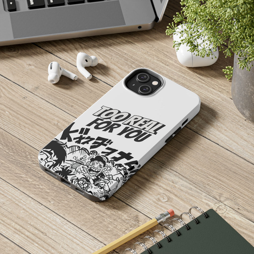 Too Real For You graphic phone case | Manga comic black white iPhone case