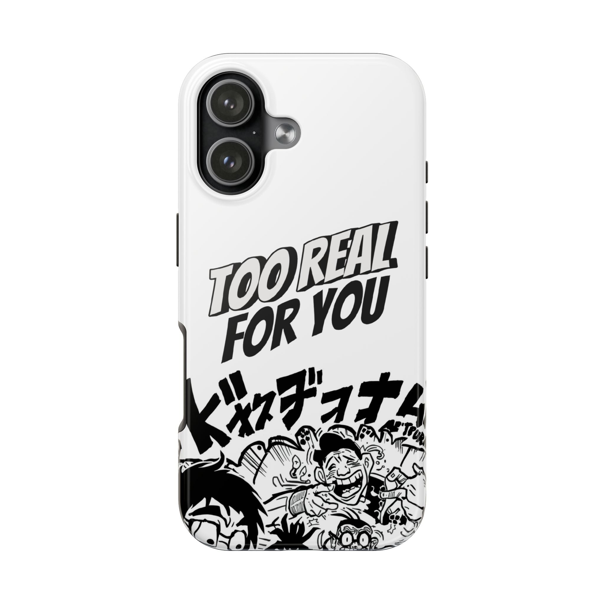 Too Real For You graphic phone case | Manga comic black white iPhone case
