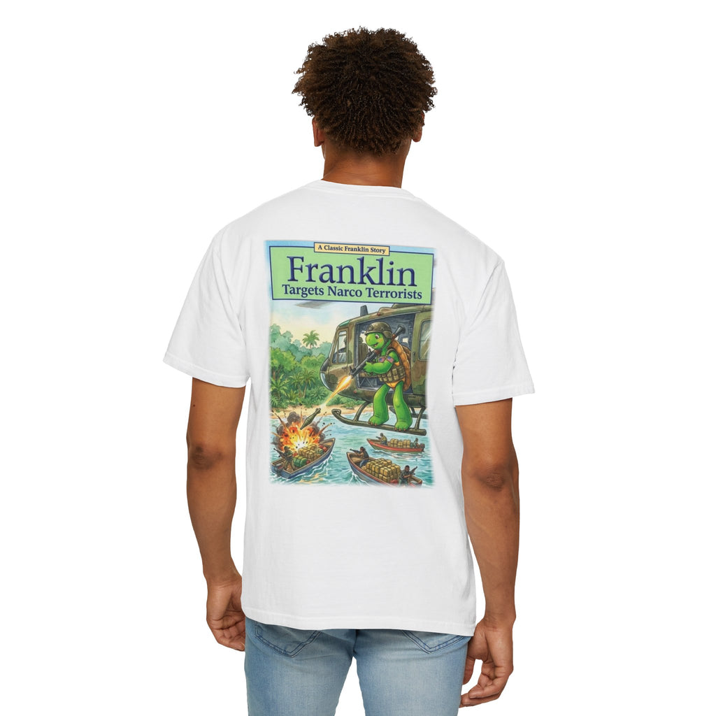 Franklin Targets Narco Terrorists T-Shirt | Retro Storybook Turtle Graphic Tee