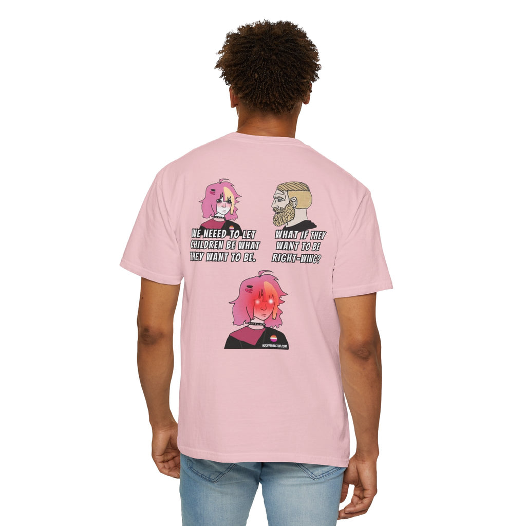 Pink-Haired Anime Panel Shirt |T-Shirt, Comic Art Back Print
