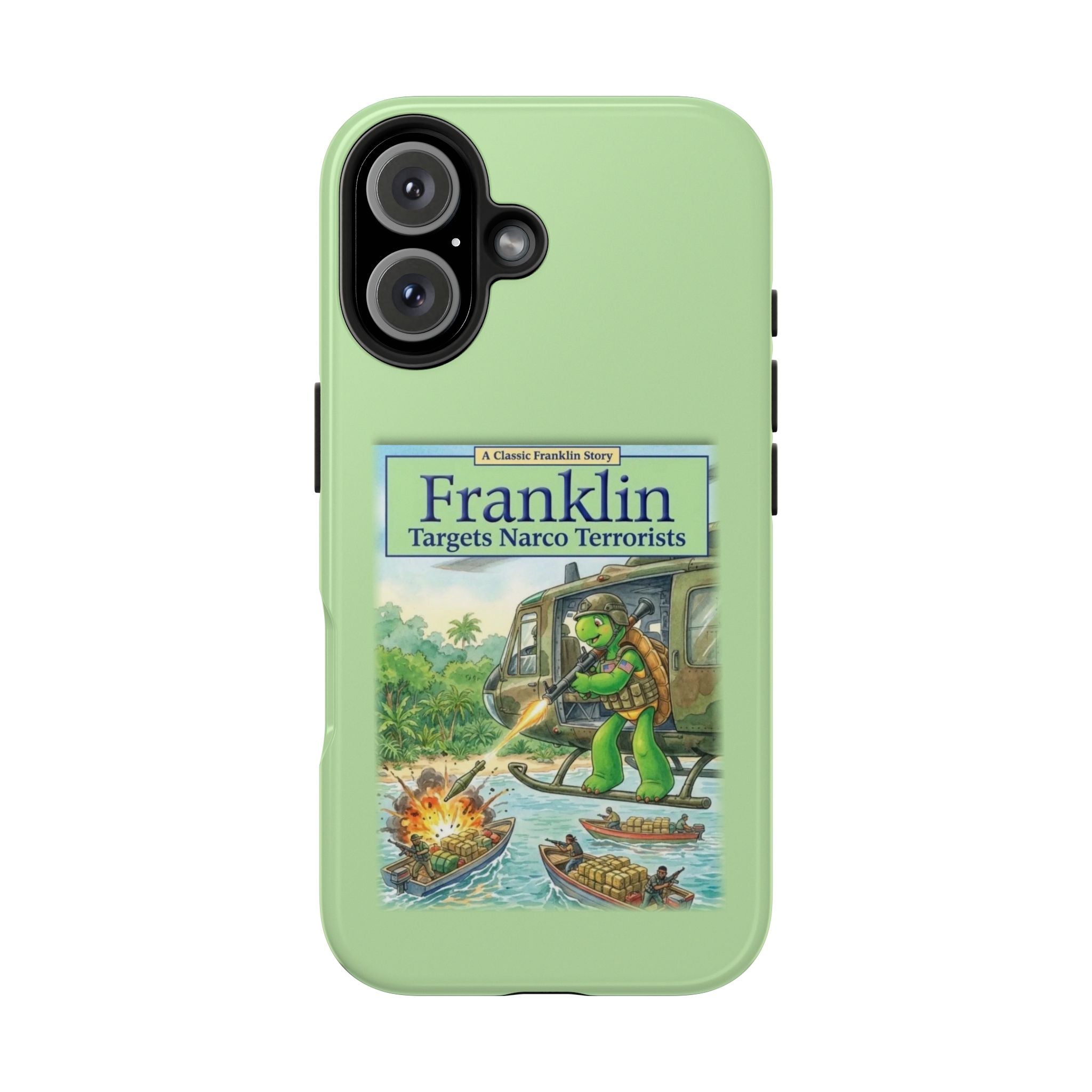 Franklin Targets Narco Terrorists Phone Case | Retro Turtle Graphic iPhone & Samsung Cover