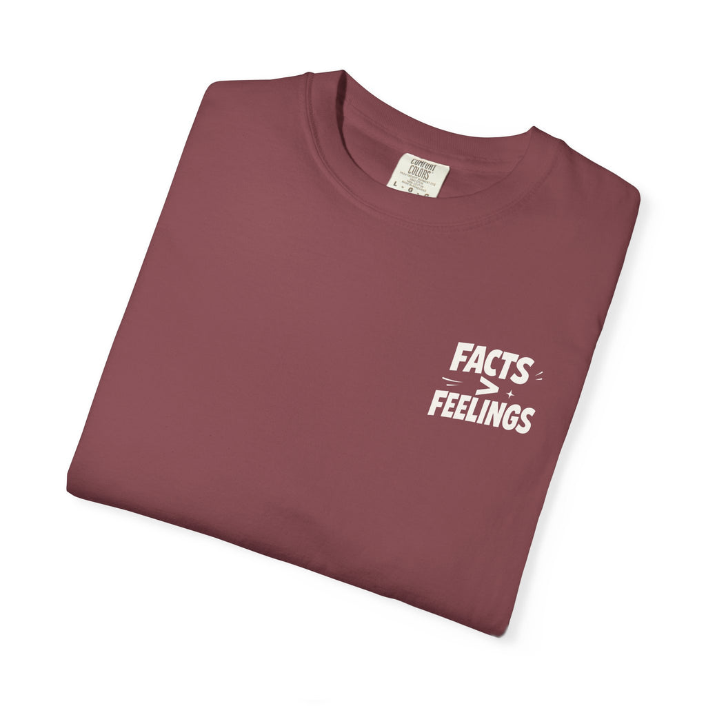 FACT > FEELINGS Graphic T-Shirt | Logic & Satire Streetwear Tee | No Offense Club