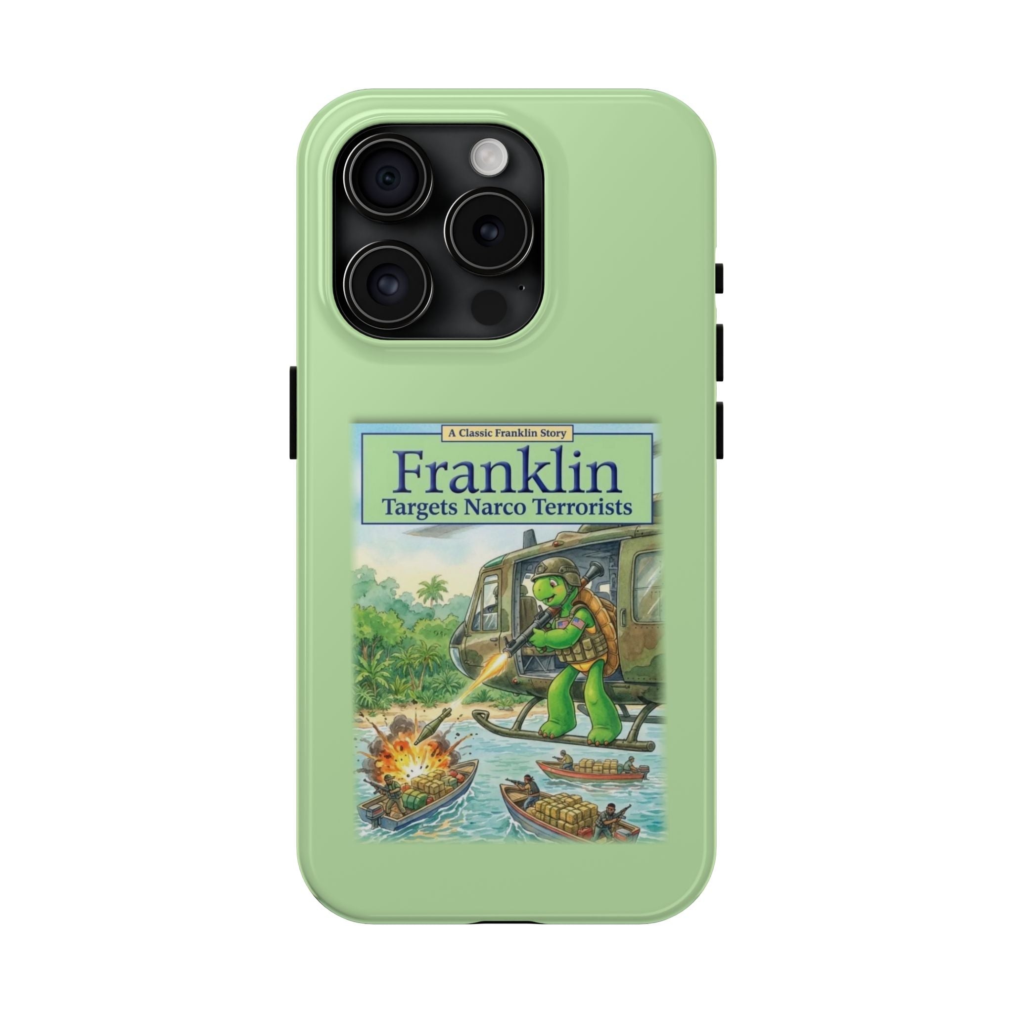 Franklin Targets Narco Terrorists Phone Case | Retro Turtle Graphic iPhone & Samsung Cover