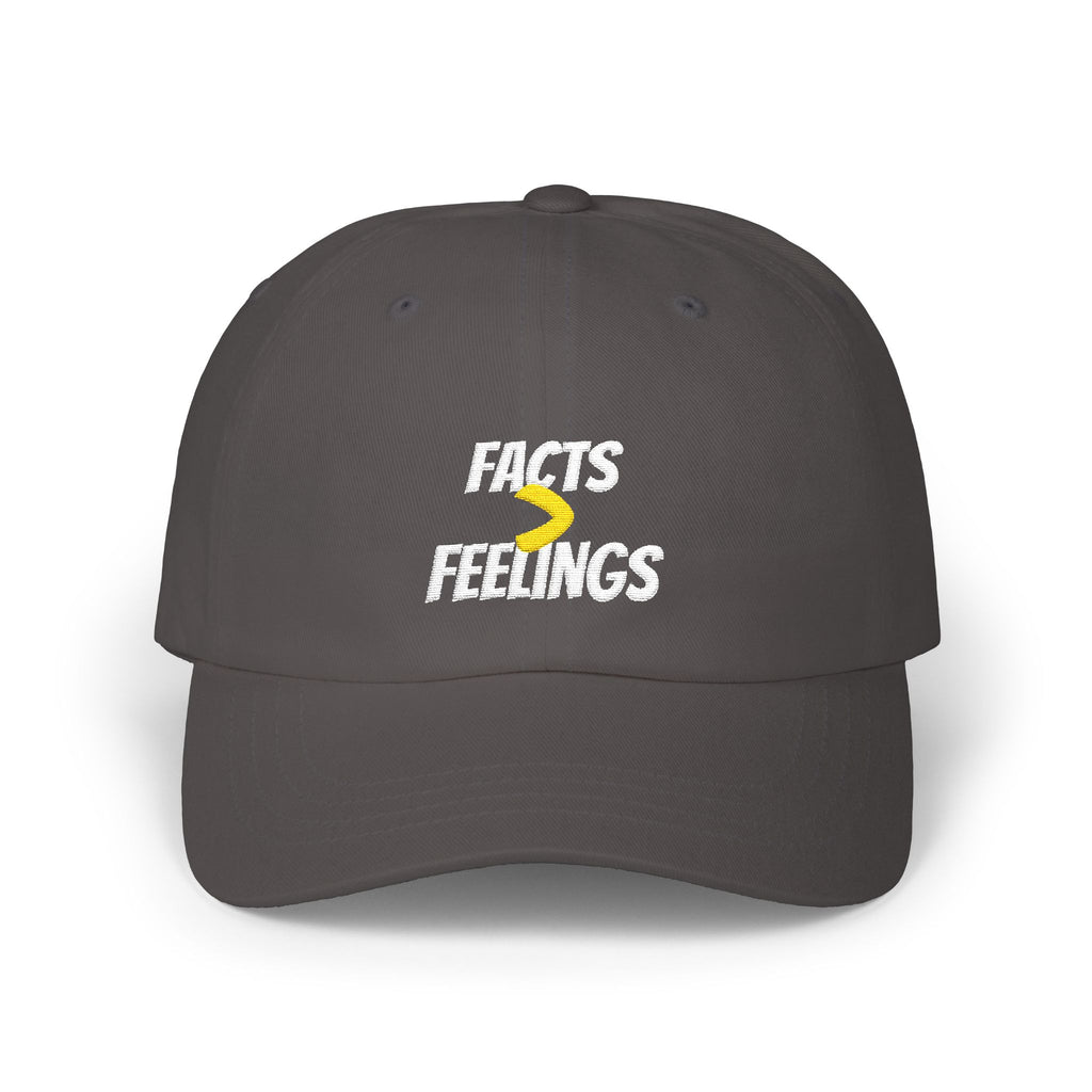 FACT > FEELINGS Cap | Embroidered Dad Cap, Logic Over Emotion Streetwear Hat