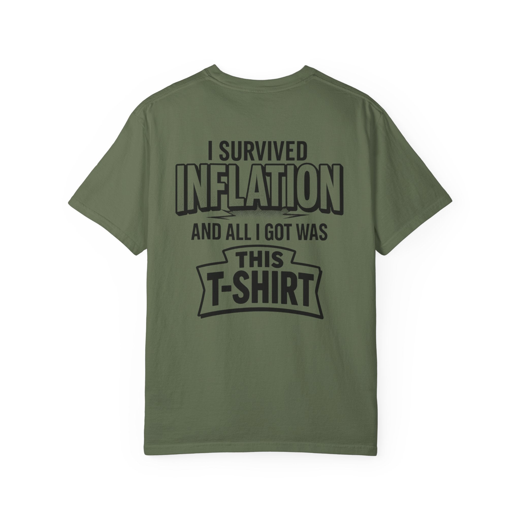 I SURVIVED INFLATION Comfort Colors Tee | Ironic Economic Satire Graphic Shirt