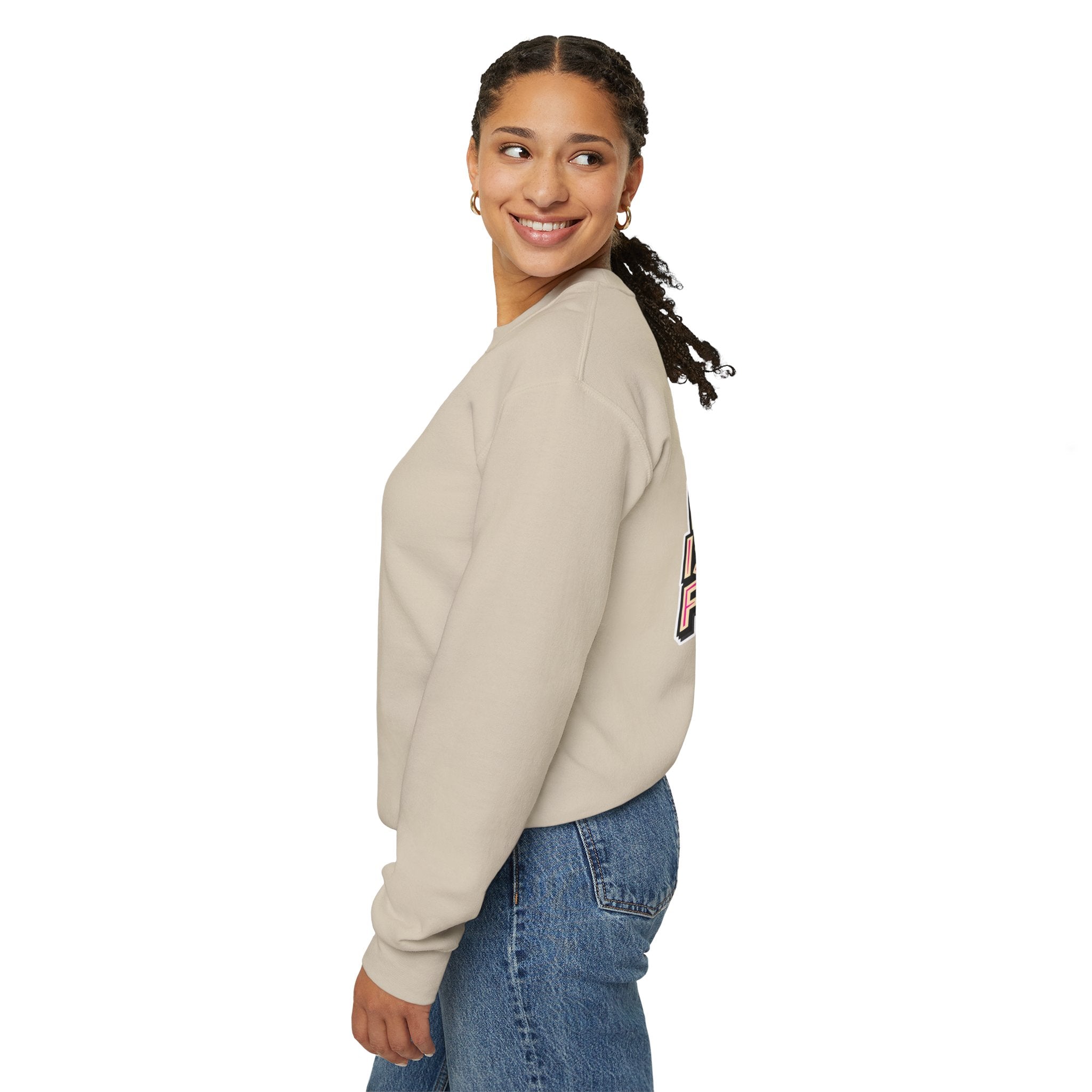 Conservative Feminist Quote Crewneck Sweatshirt — "Being a Woman Is Not a Feeling"