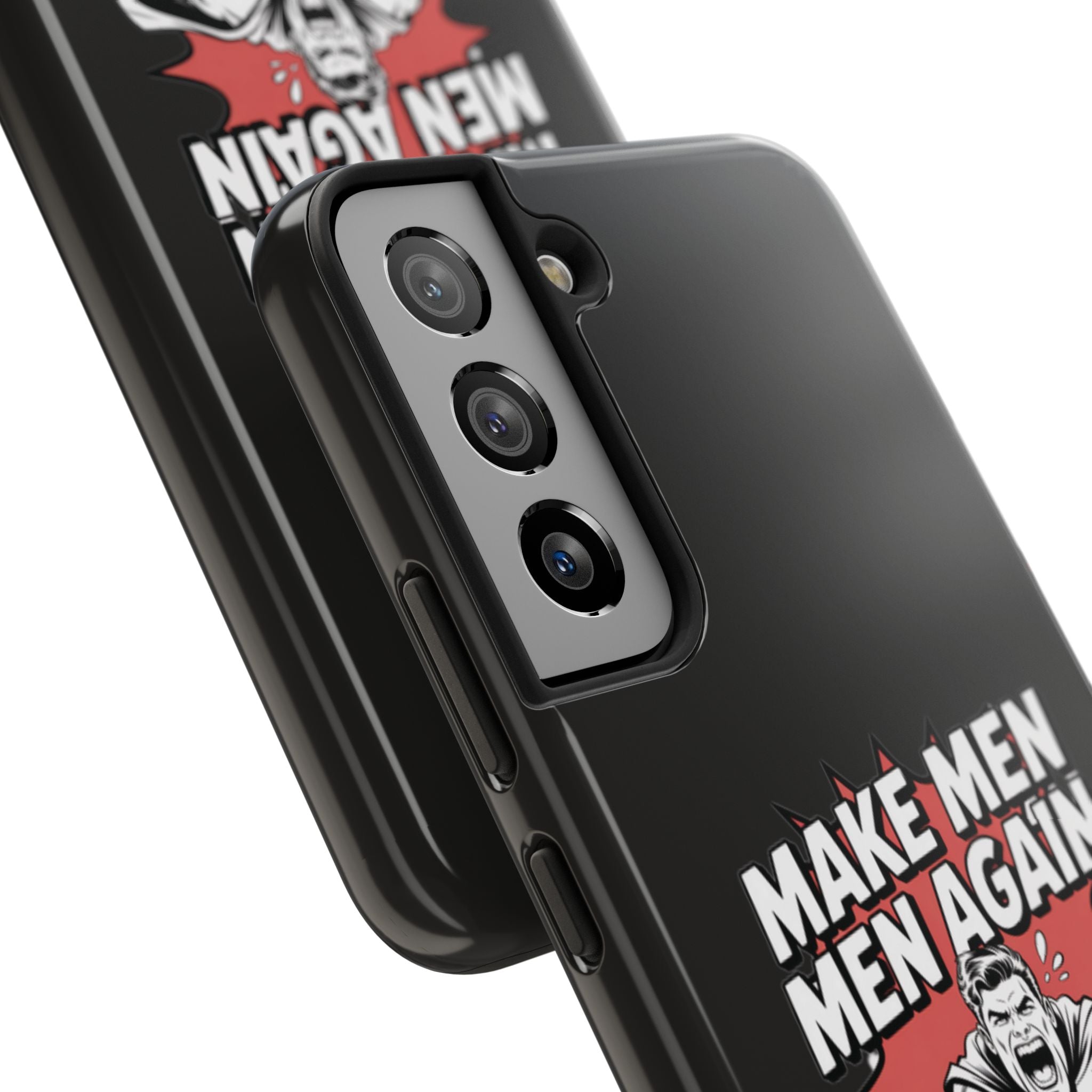 Make Men Men Again Case | Funny Conservative Retro Comic Muscle Guy Graphic | Pro Masculinity Anti-Woke Right Wing Phone Cover
