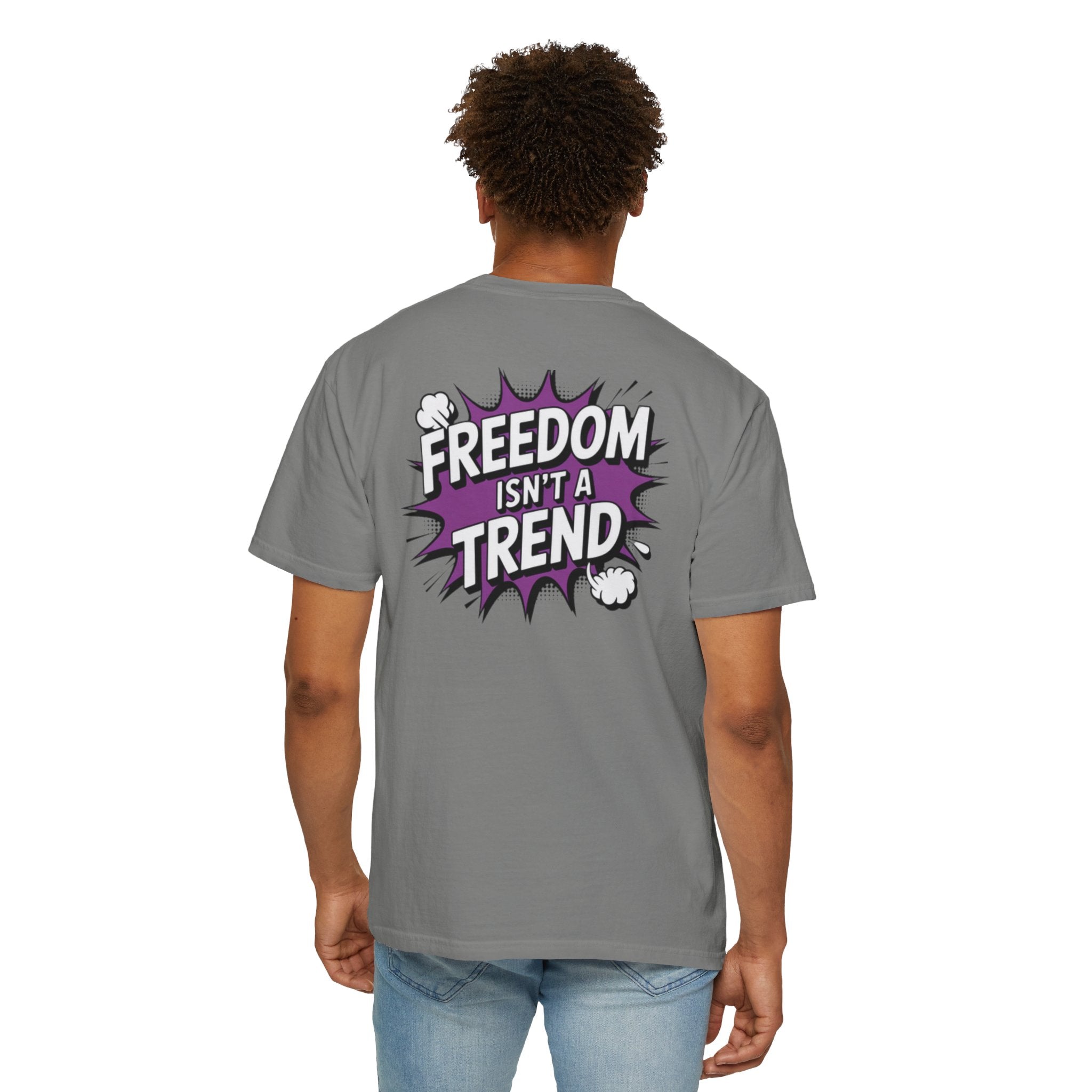 Freedom Isnt a Trend T-Shirt | Retro Comic Speech Bubble Tee | Conservative Freedom Shirt | Anti-Woke Graphic Top for Men & Women