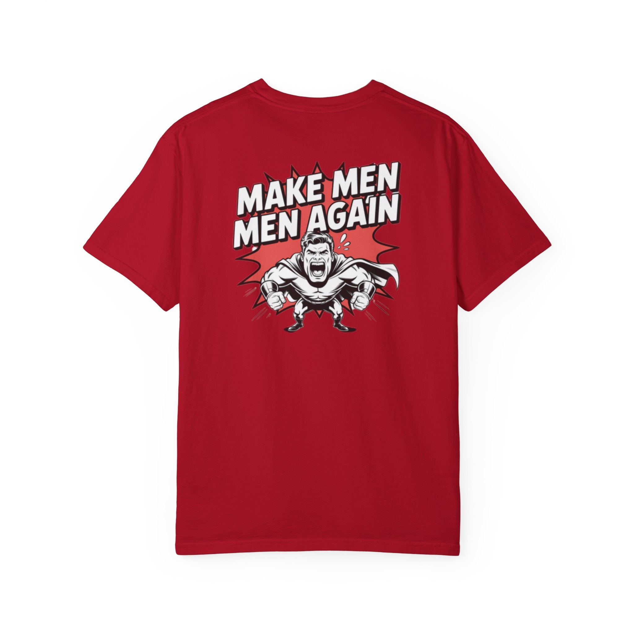 Make Men Men Again T-Shirt | Retro Comic Muscle Guy | Masculinity Graphic Tee
