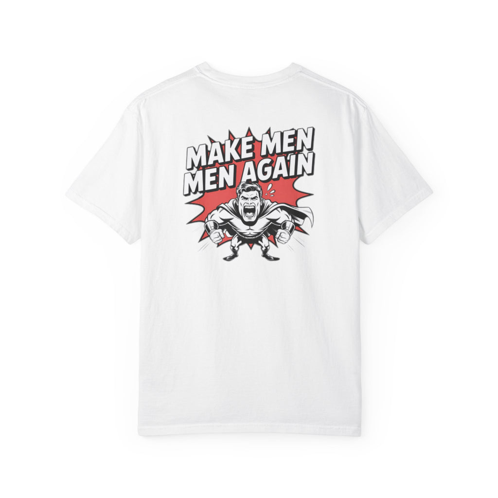 Make Men Men Again T-Shirt | Retro Comic Muscle Guy | Masculinity Graphic Tee